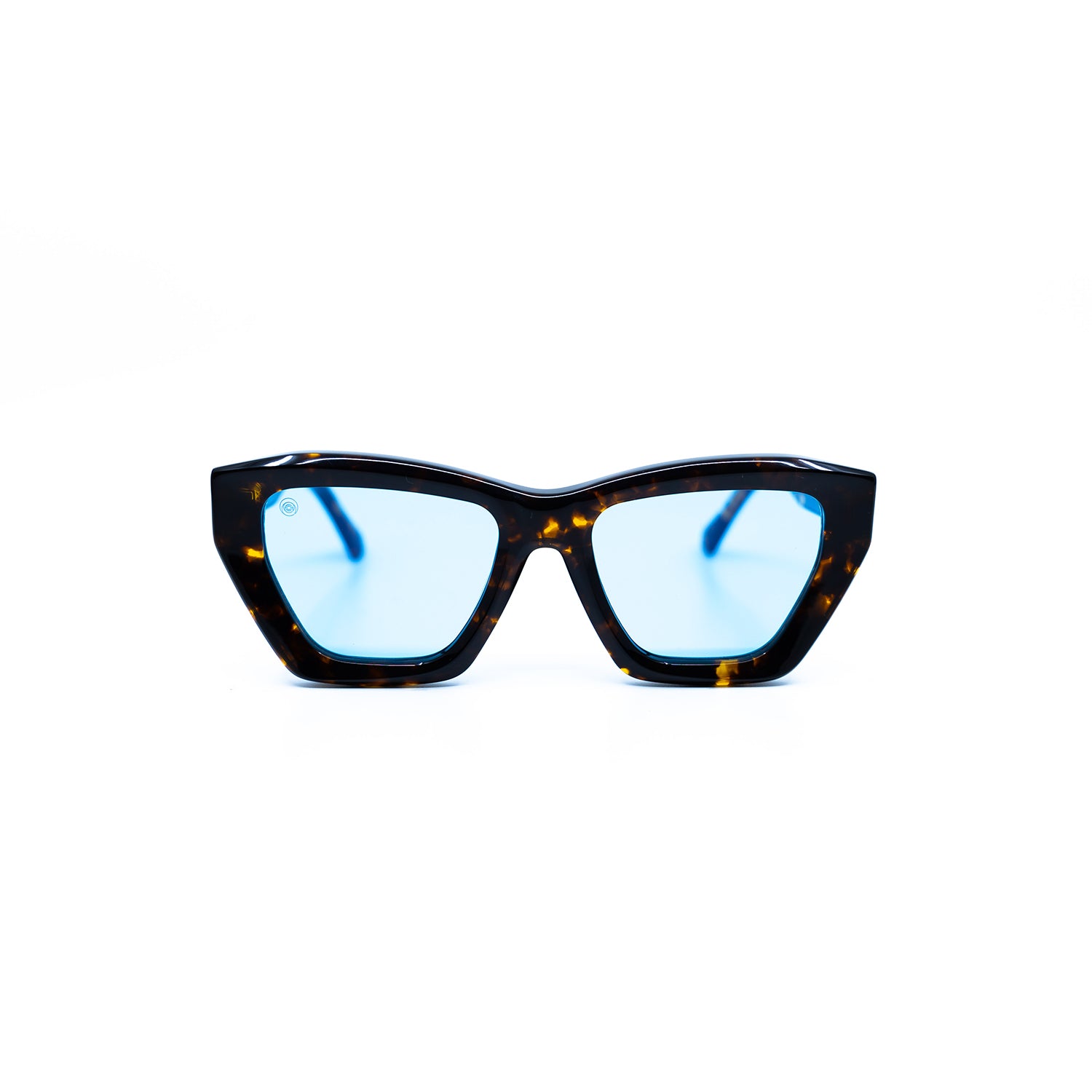 Osca Sunglasses with Tortoise Frame & Light Blue Lens