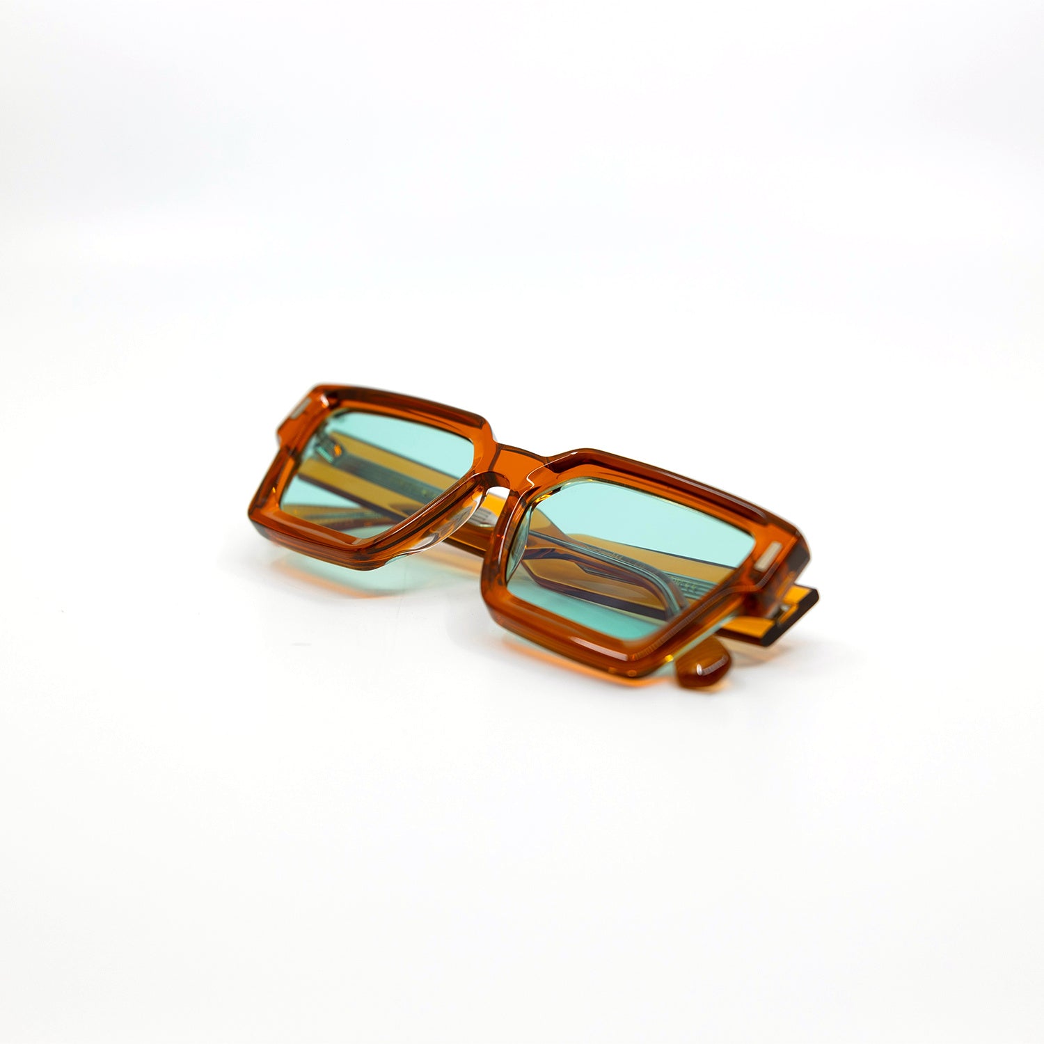 008 Sunglasses with Amber Frame & Aqua Lens