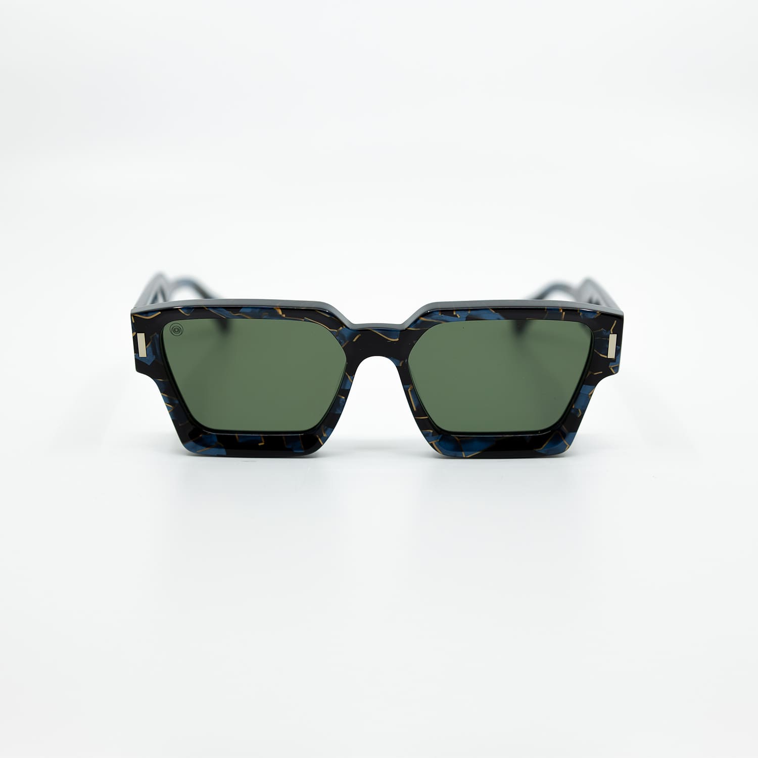 008 Sunglasses with Azurite Frame & Green Lens