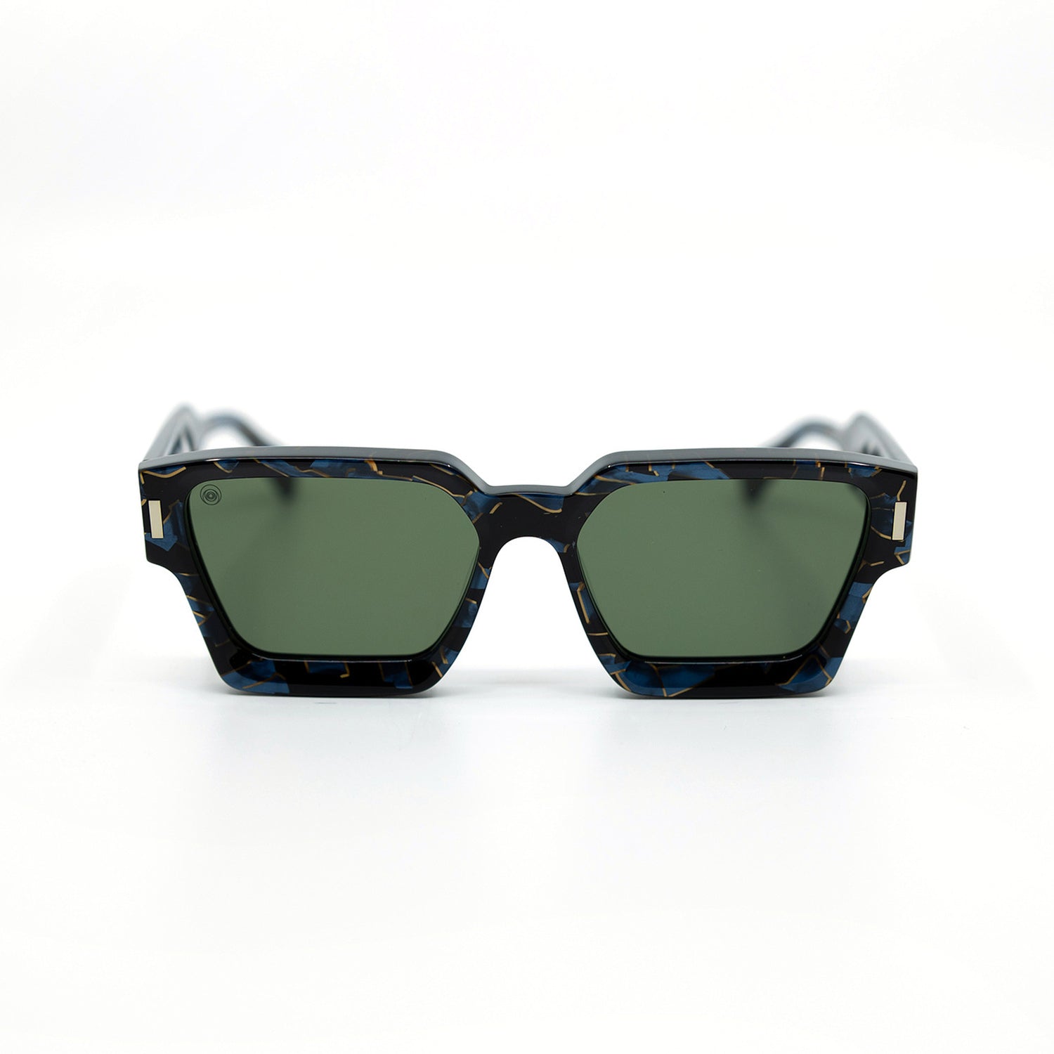 008 Sunglasses with Azurite Frame & Green Lens