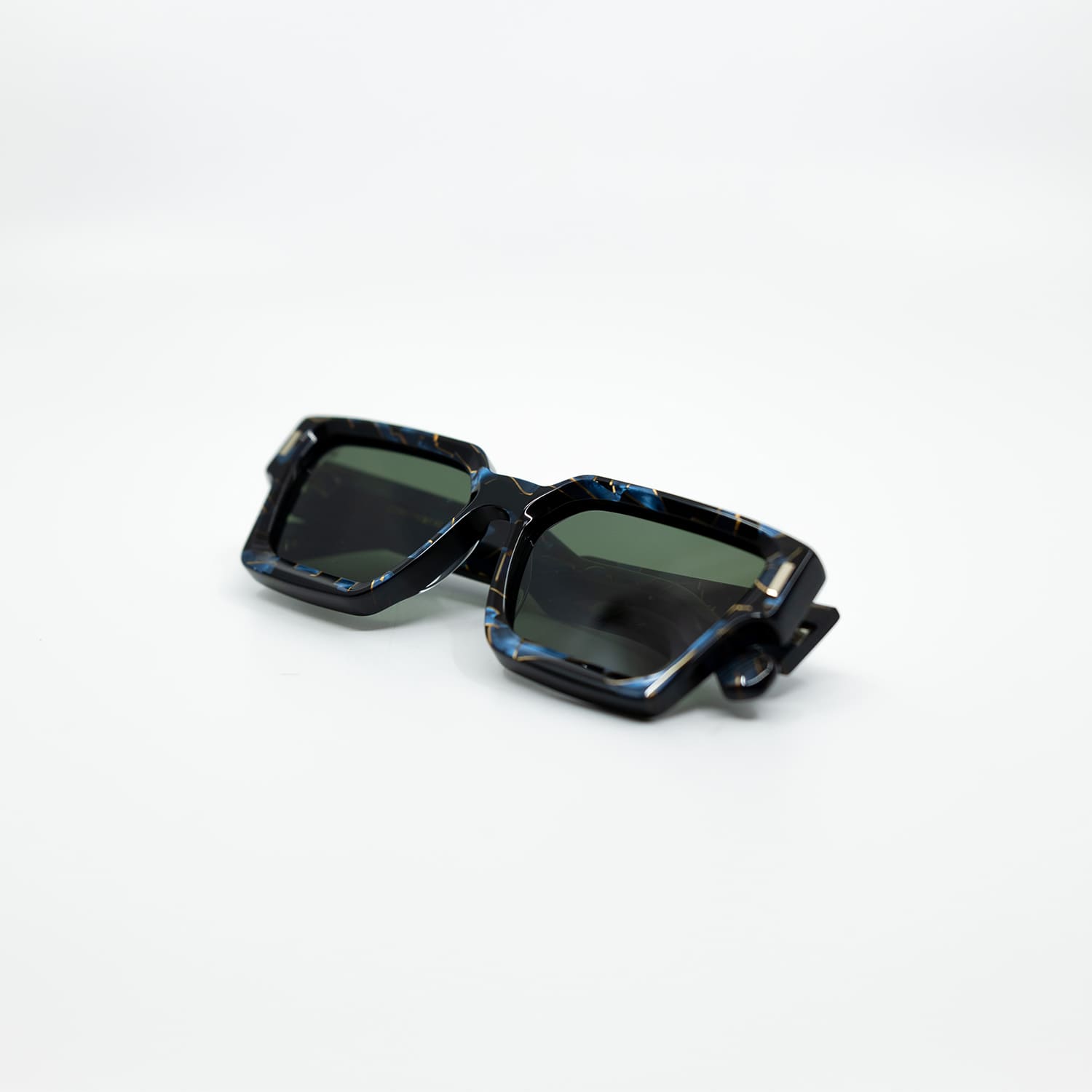 008 Sunglasses with Azurite Frame & Green Lens