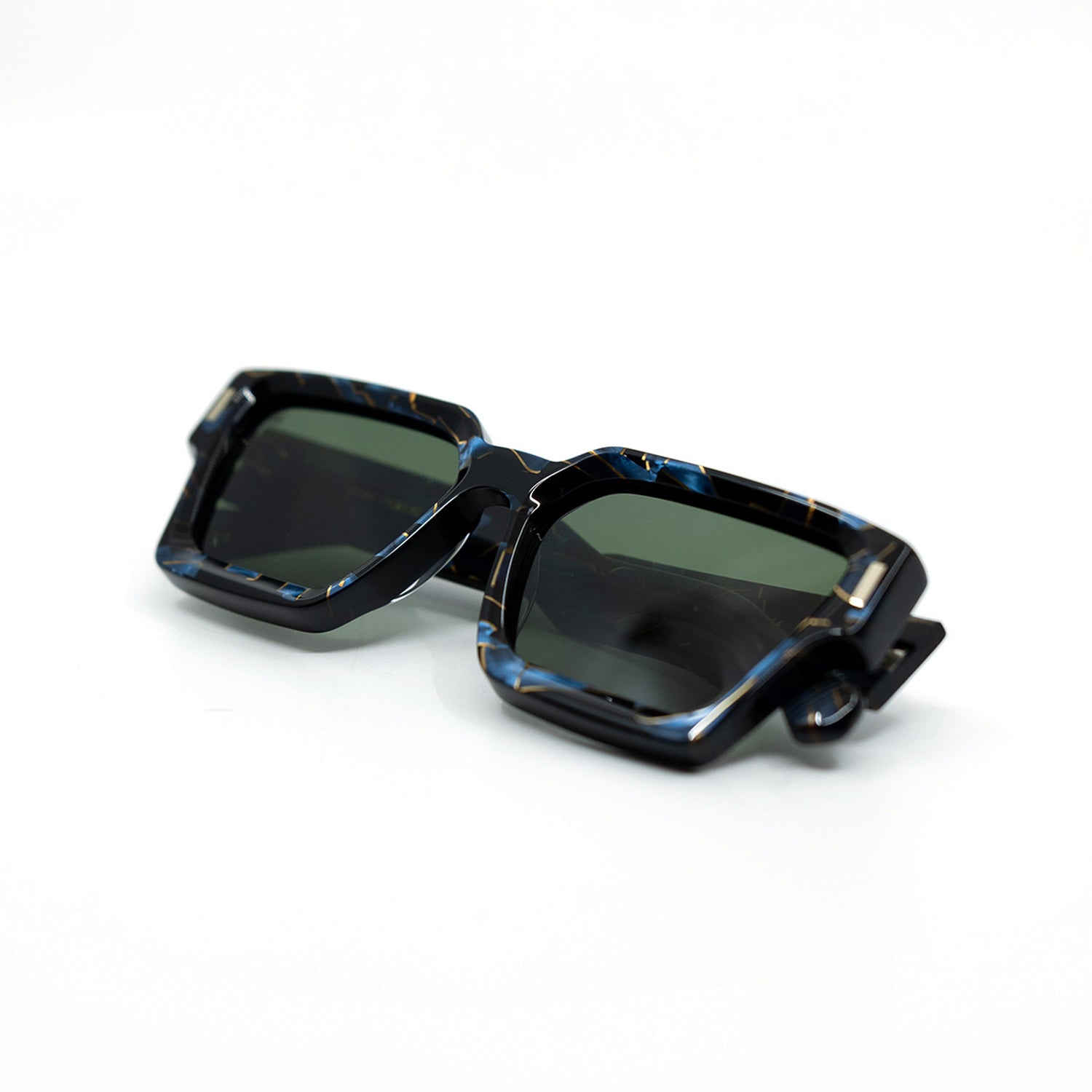 008 Sunglasses with Azurite Frame & Green Lens