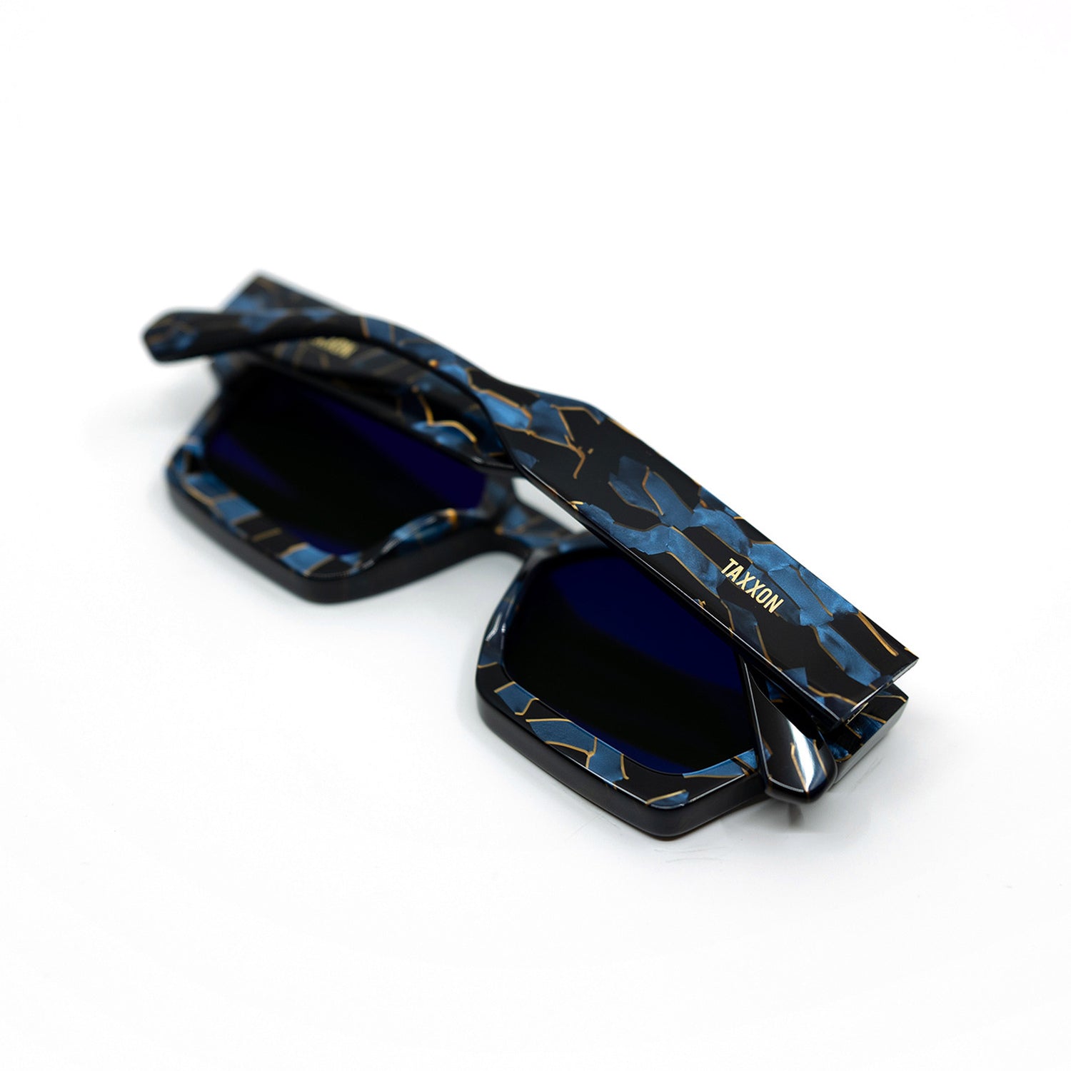 008 Sunglasses with Azurite Frame & Green Lens