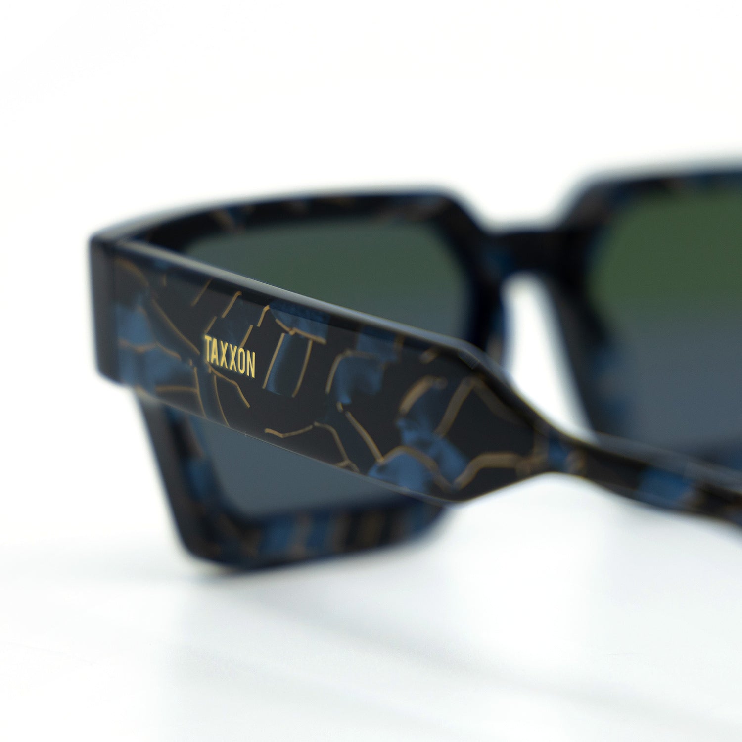 008 Sunglasses with Azurite Frame & Green Lens