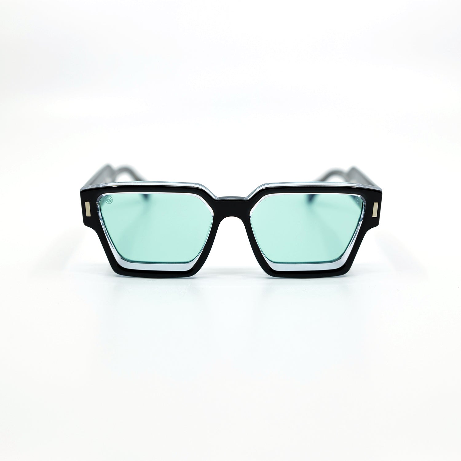 008 Sunglasses with Black Frame & Aqua Lens