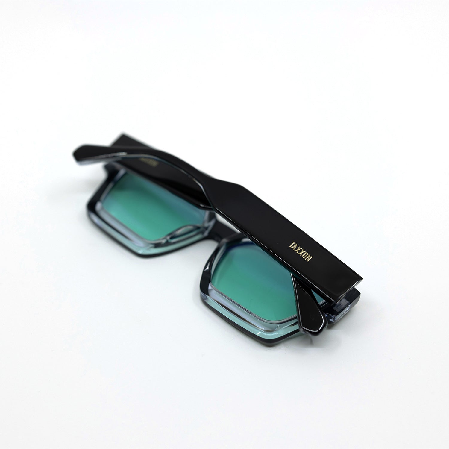 008 Sunglasses with Black Frame & Aqua Lens