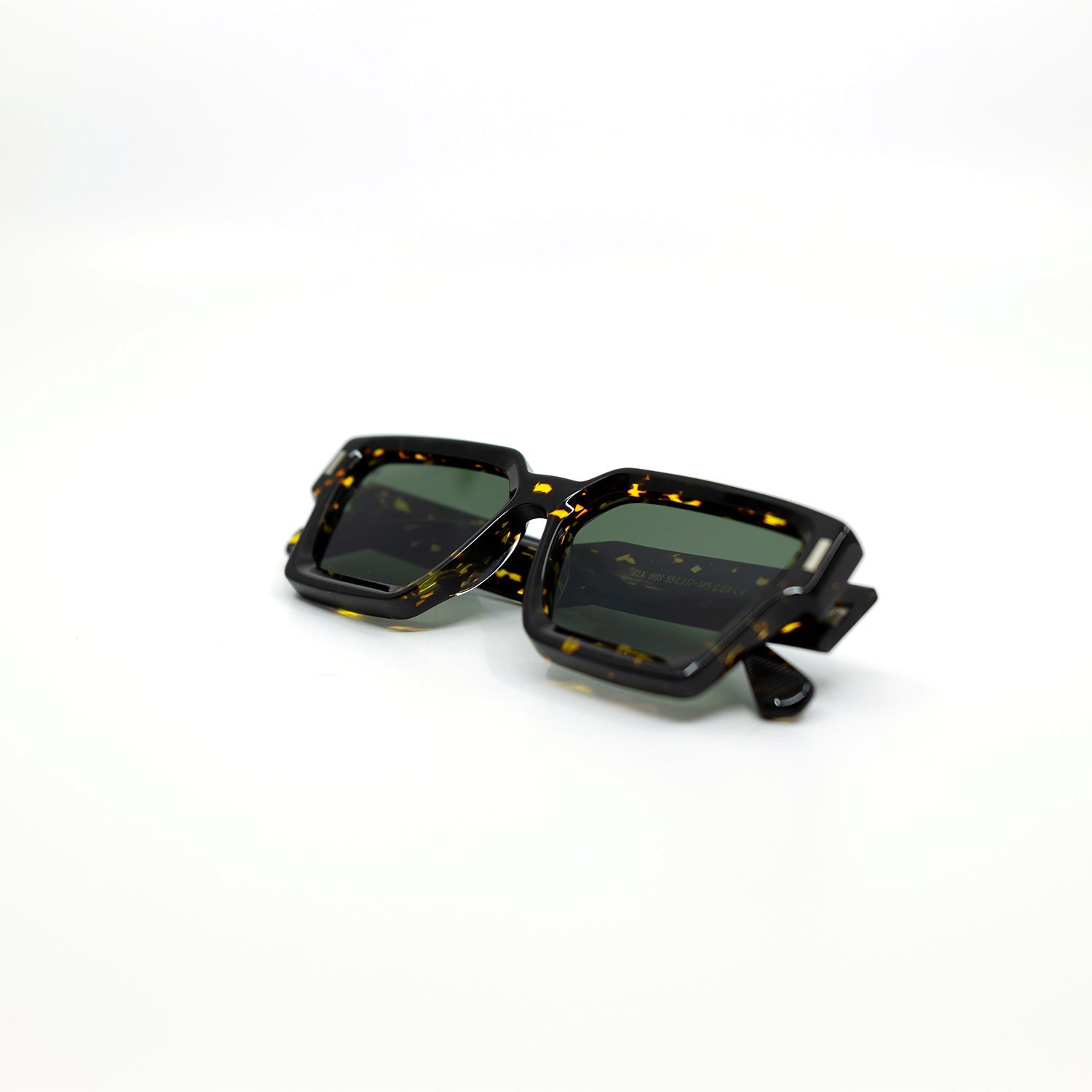 008 Sunglasses with Havana Frame & Green Lens