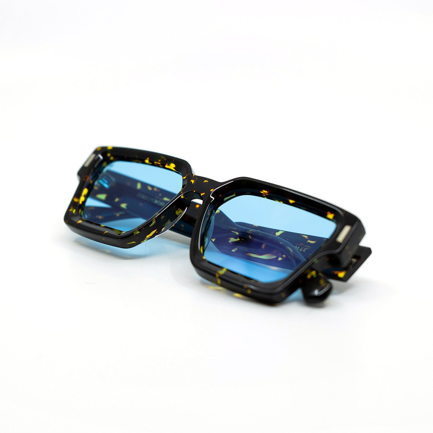 008 Sunglasses with Havana Frame & Light Blue Lens