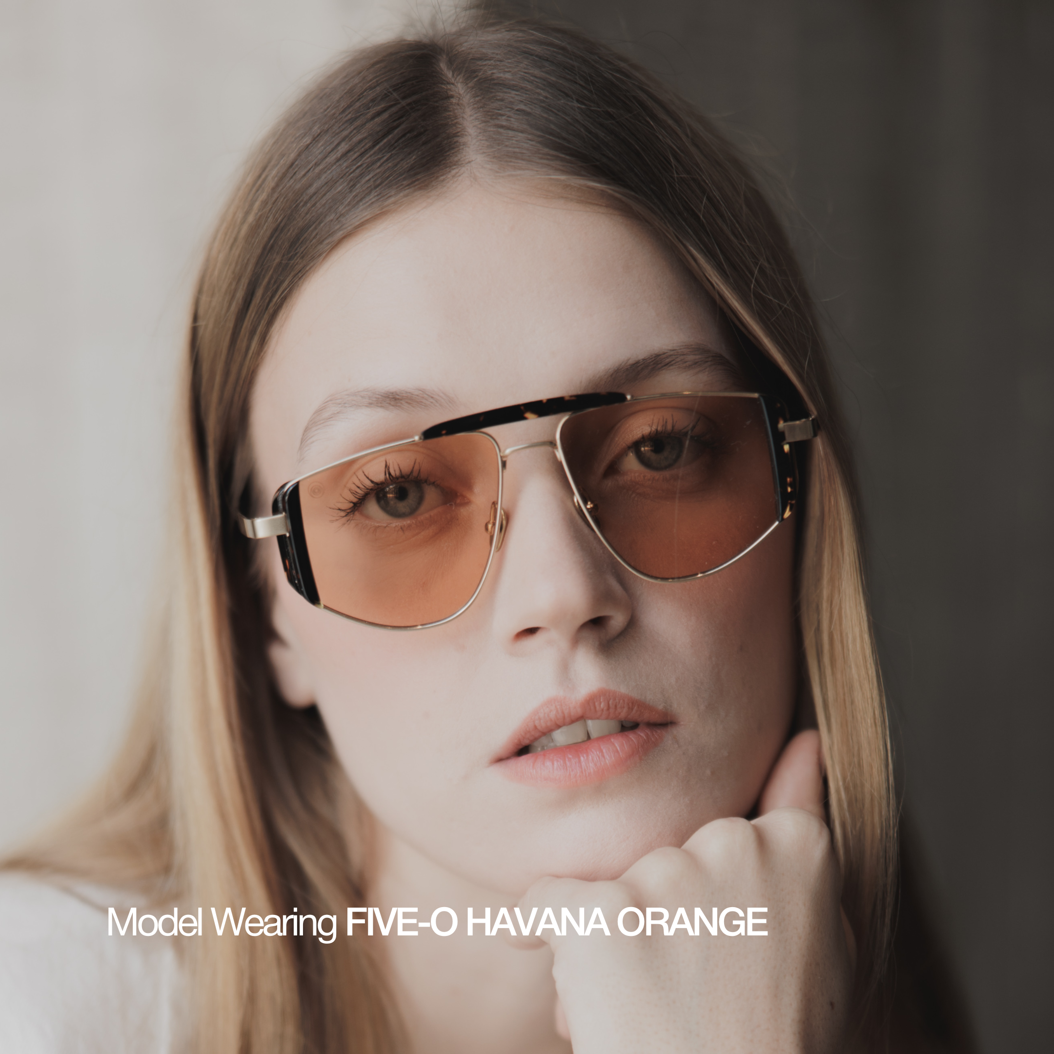 Five-O Sunglasses with Havana Frame & Blue Lens