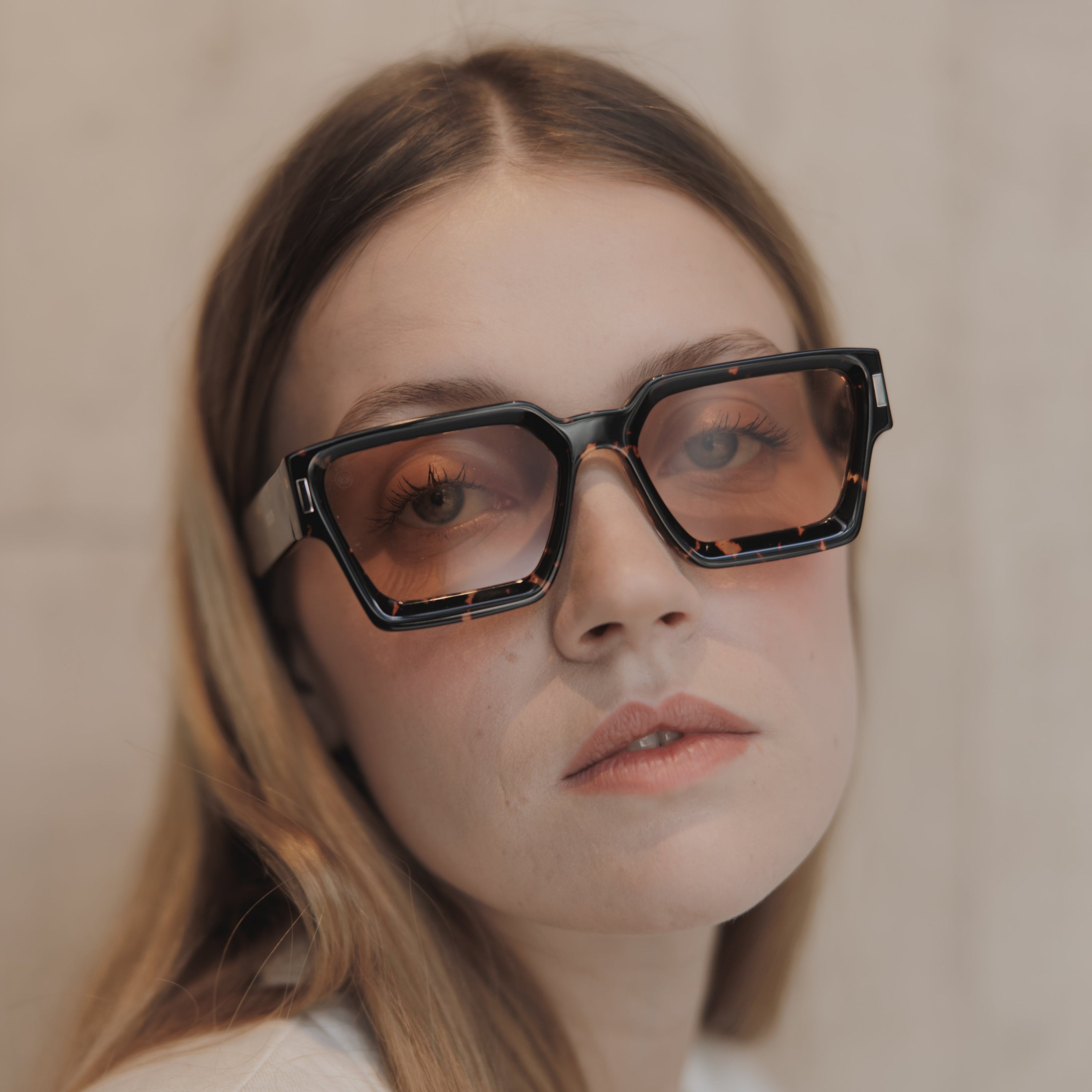 008 Sunglasses with Tortoise Frame & Orange Lens