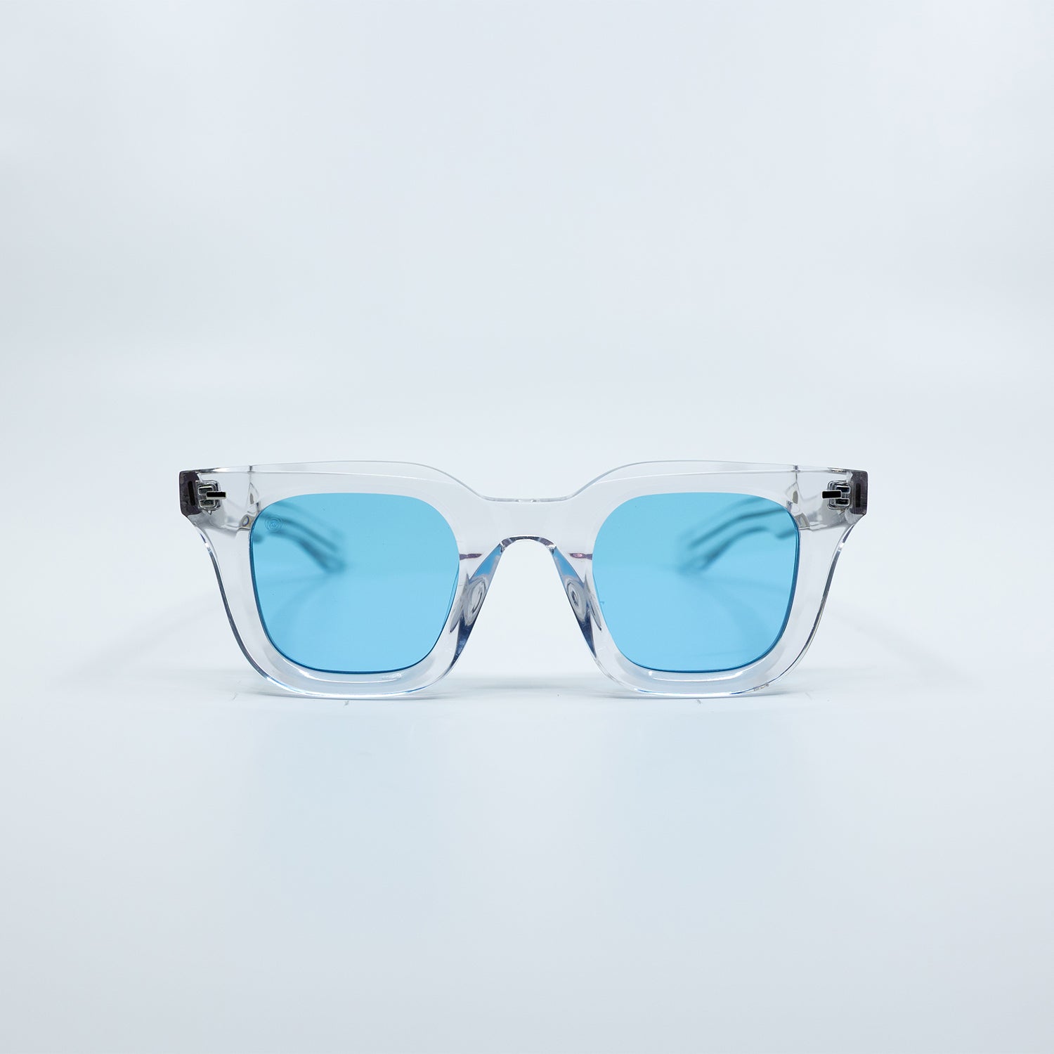 Zid Sunglasses with Clear Frame & Light Blue Lens