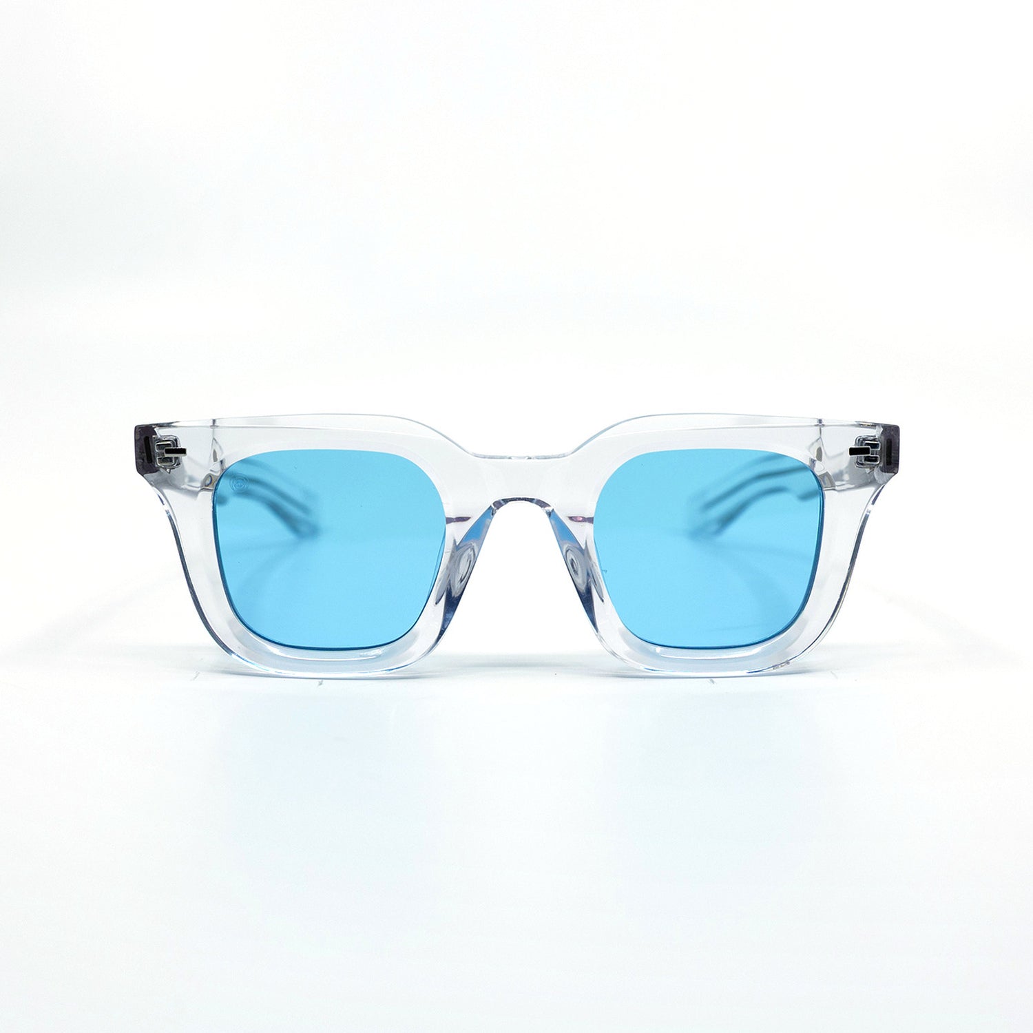 Zid Sunglasses with Clear Frame & Light Blue Lens