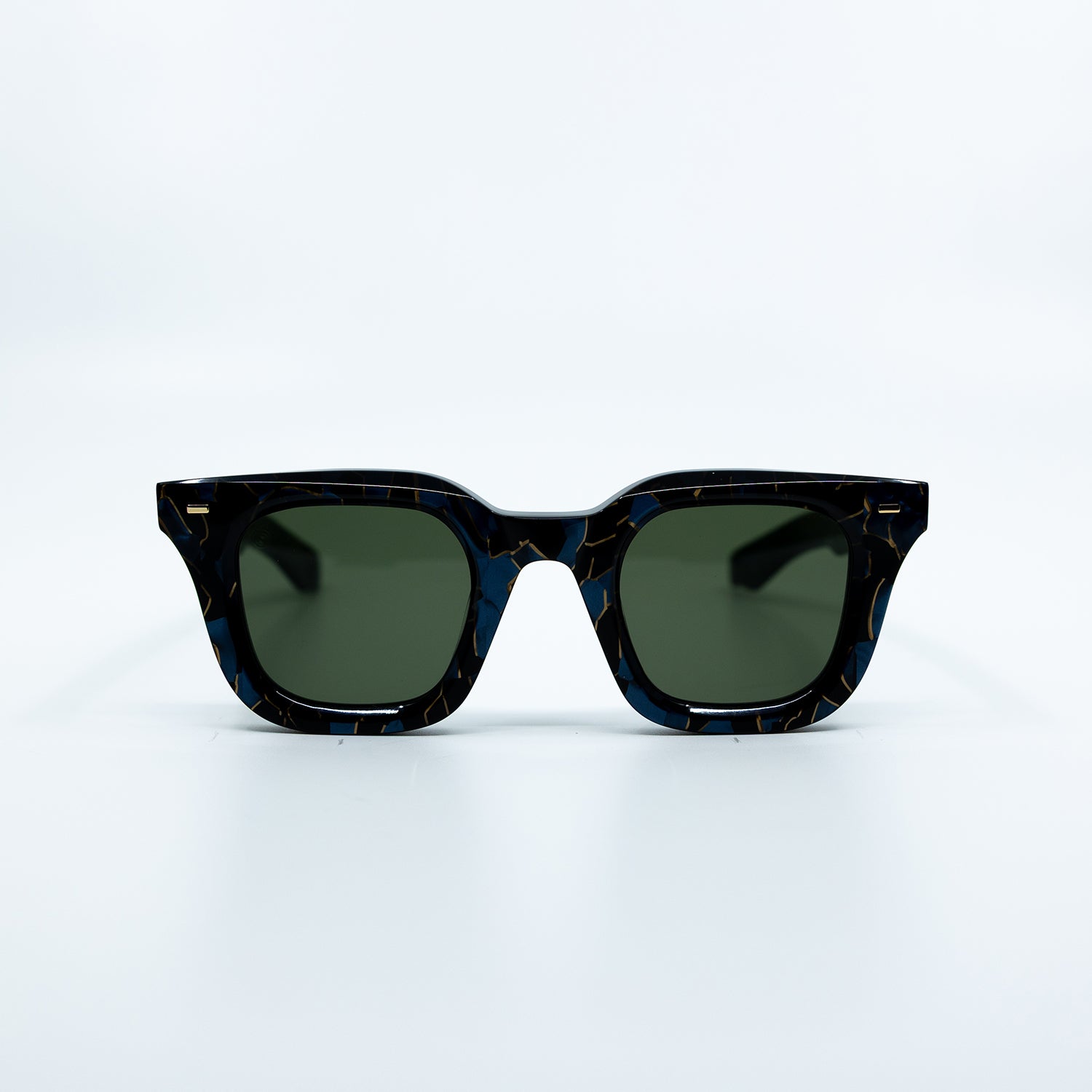 Zid Sunglasses with Azurite Frame & Green Lens