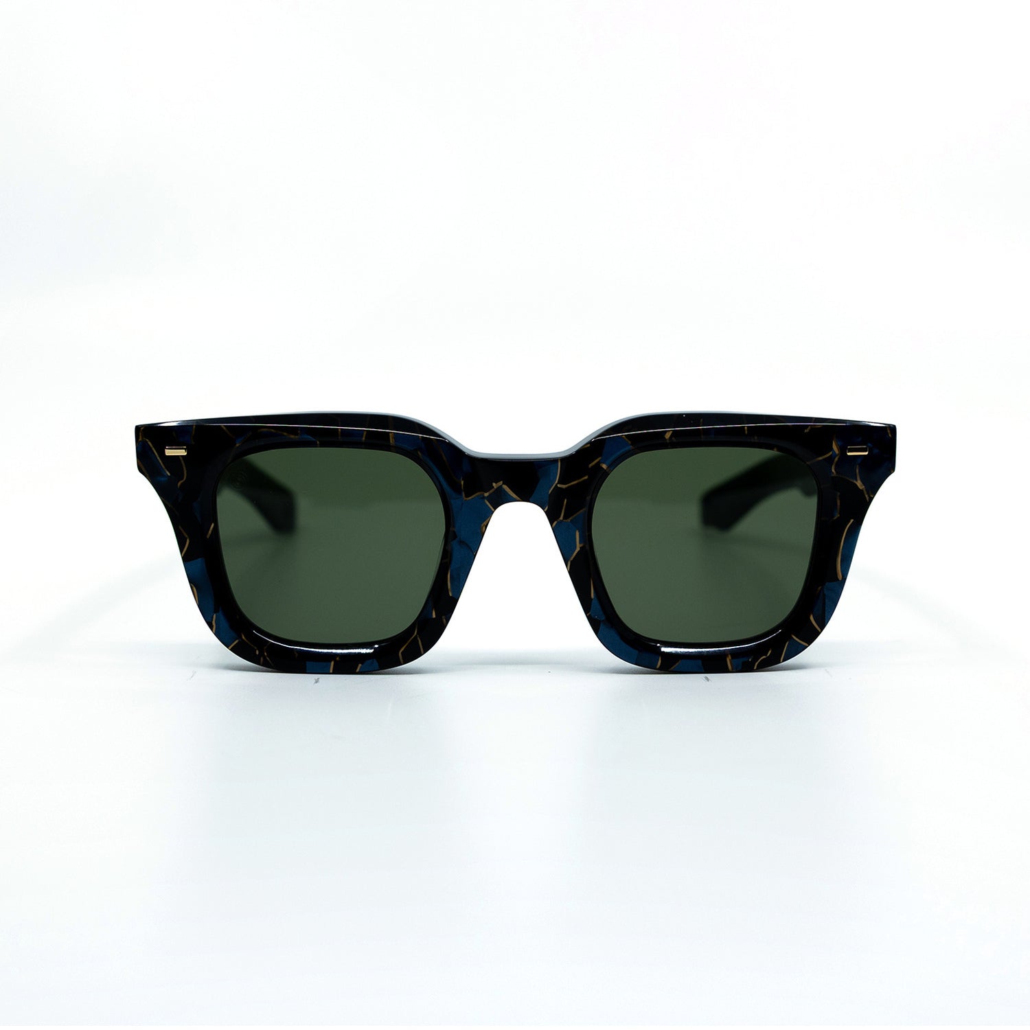 Zid Sunglasses with Azurite Frame & Green Lens