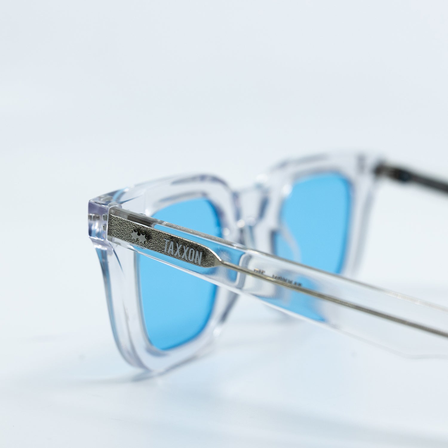 Zid Sunglasses with Clear Frame & Light Blue Lens