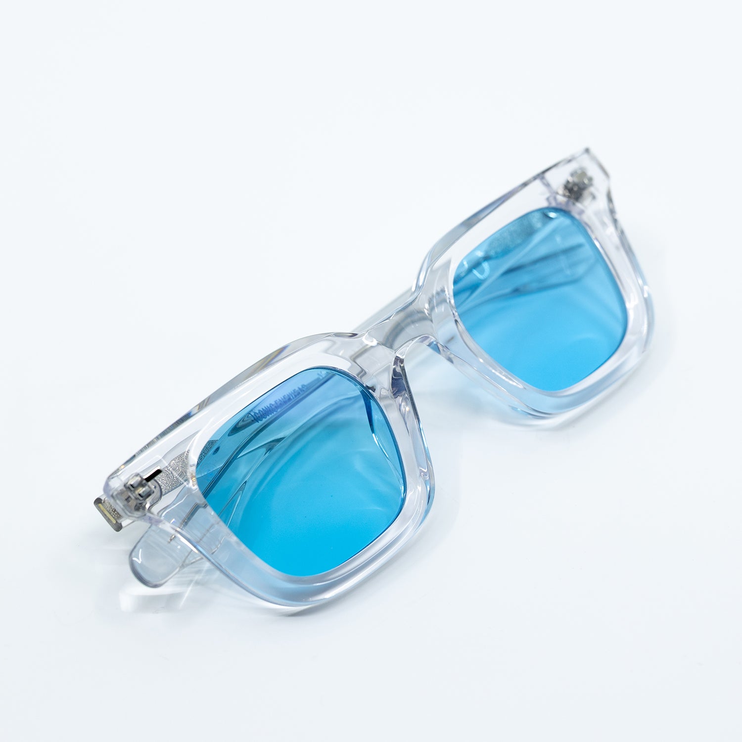 Zid Sunglasses with Clear Frame & Light Blue Lens