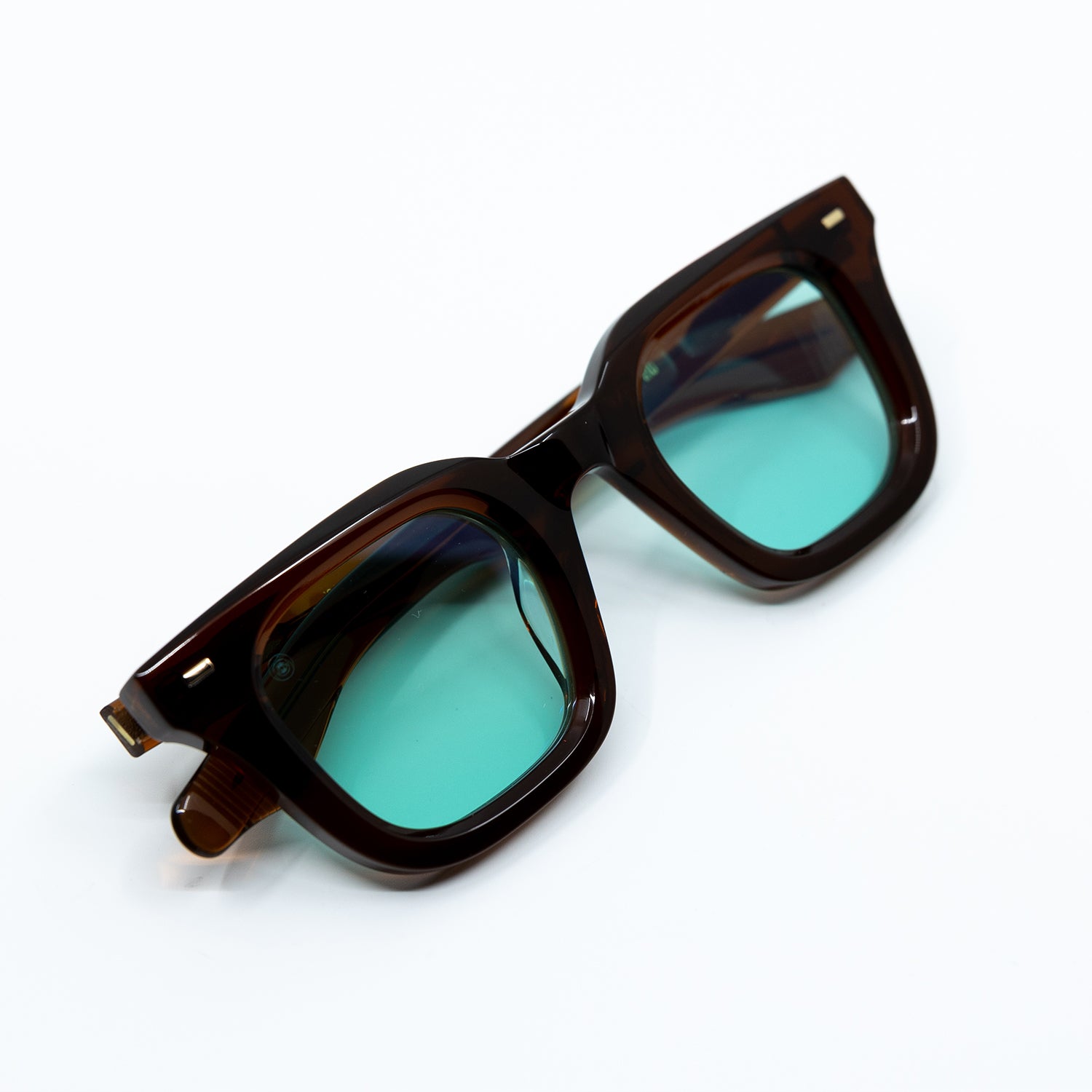 Zid Sunglasses with Brown Frame & Aqua Lens