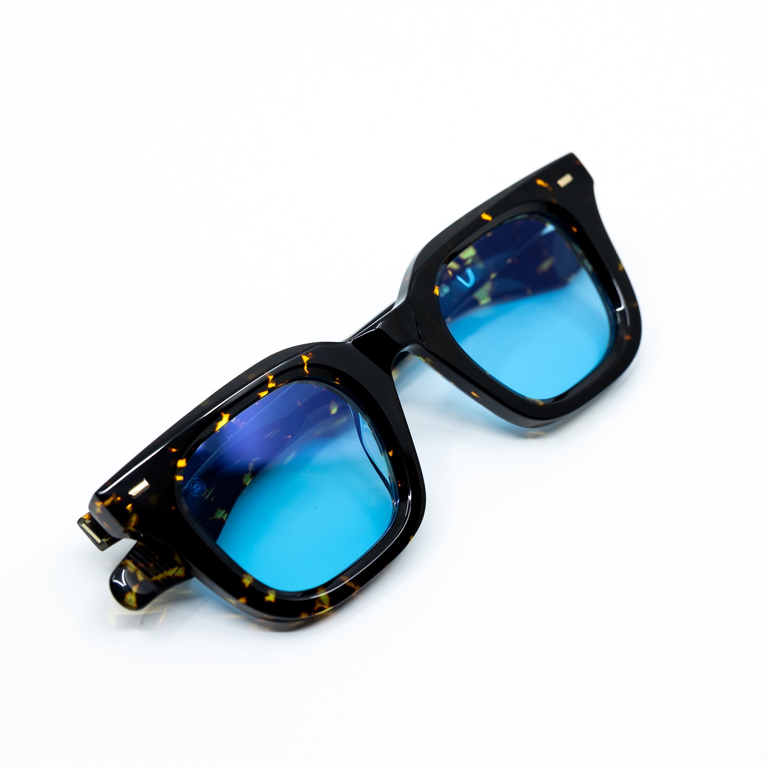 Zid Sunglasses with Tortoise Frame & Light Blue Lens