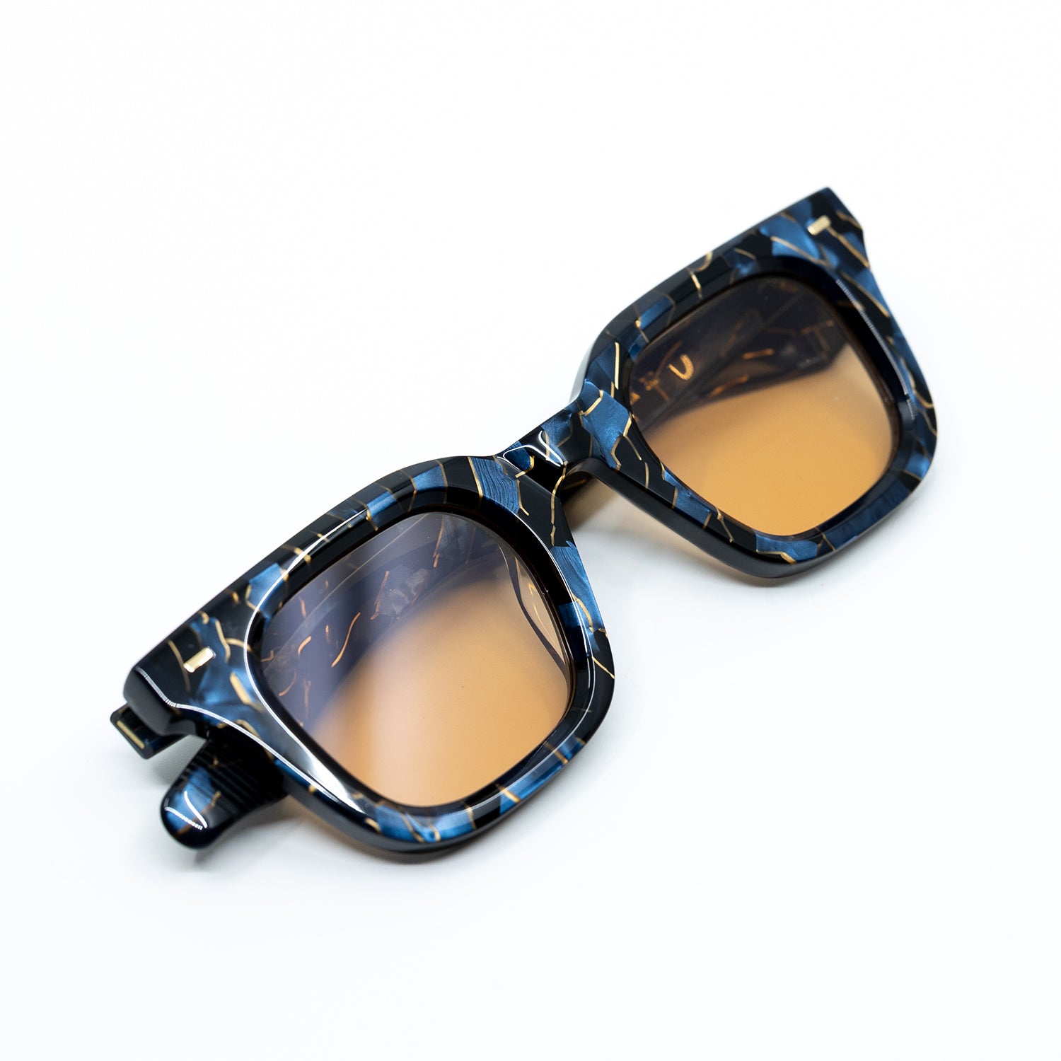 Zid Sunglasses with Azurite Frame & Orange Lens