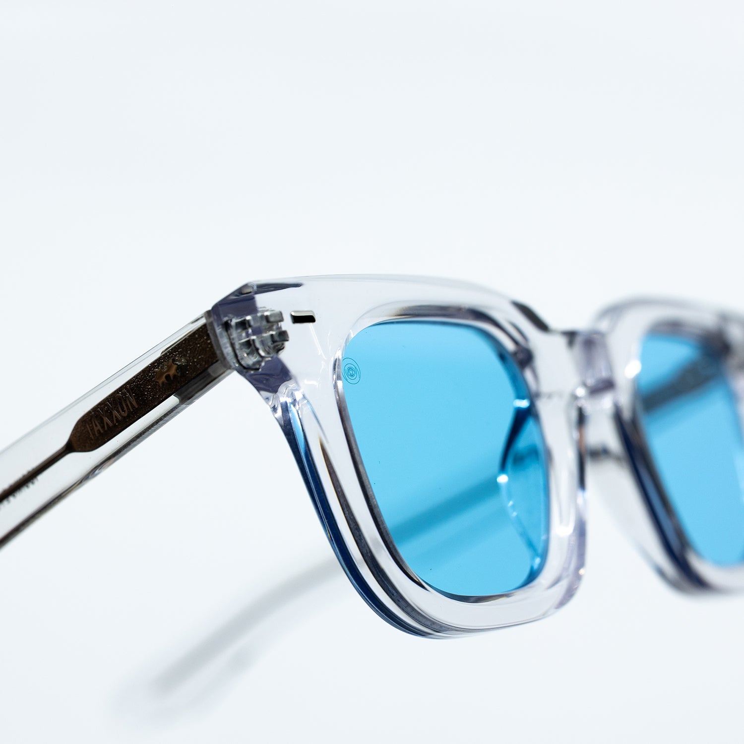 Zid Sunglasses with Clear Frame & Light Blue Lens