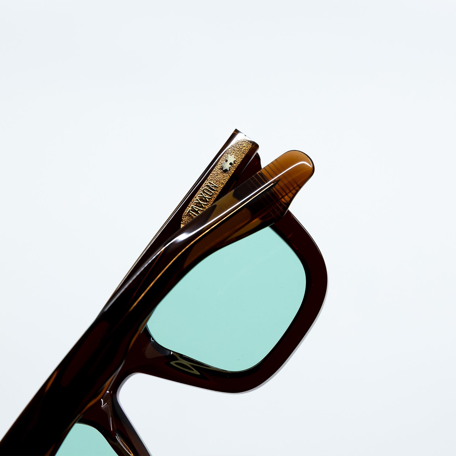 Zid Sunglasses with Brown Frame & Aqua Lens