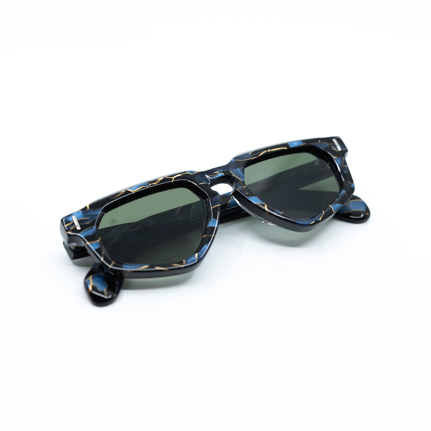 Avitio Sunglasses with Azurite Frame & Green Lens