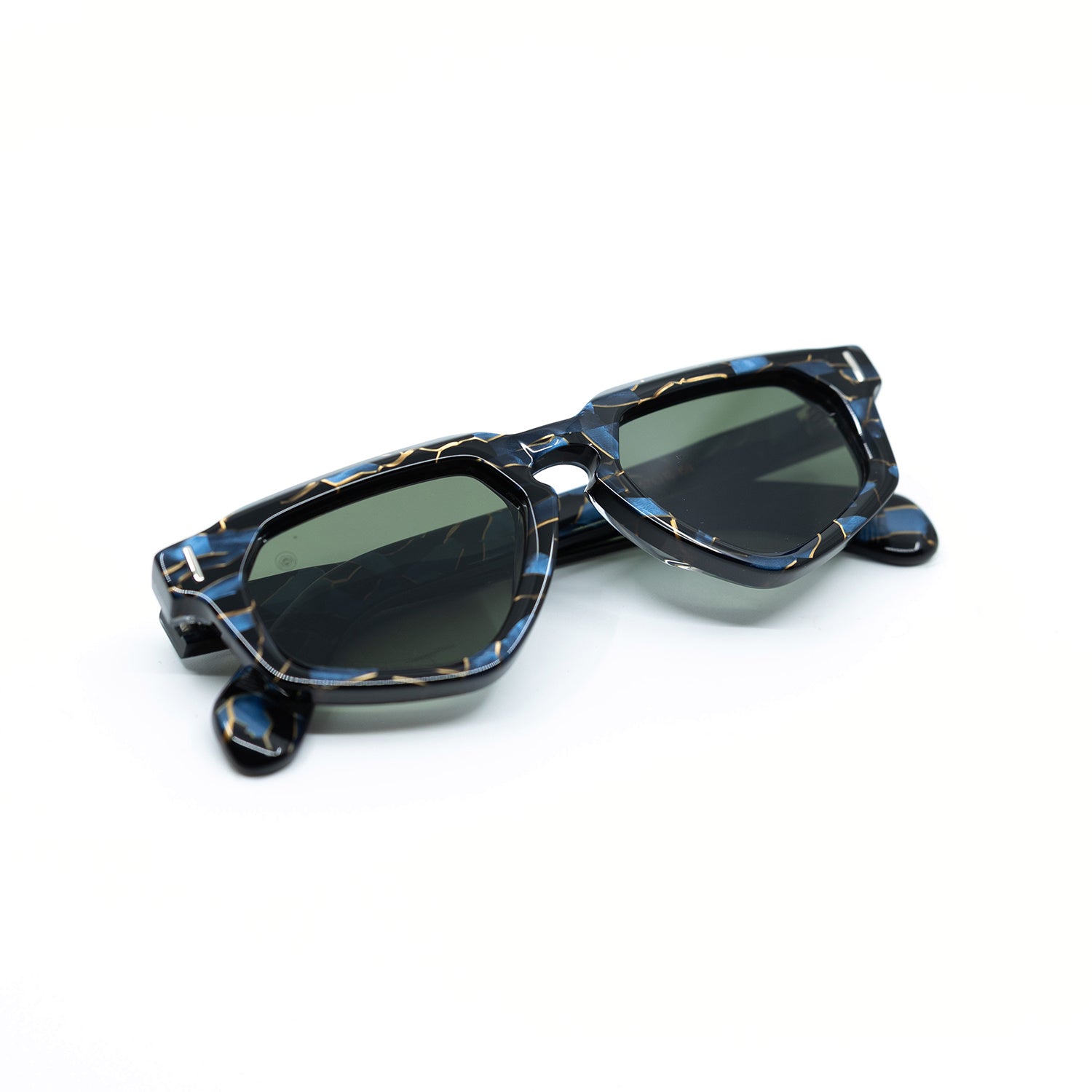 Avitio Sunglasses with Azurite Frame & Green Lens