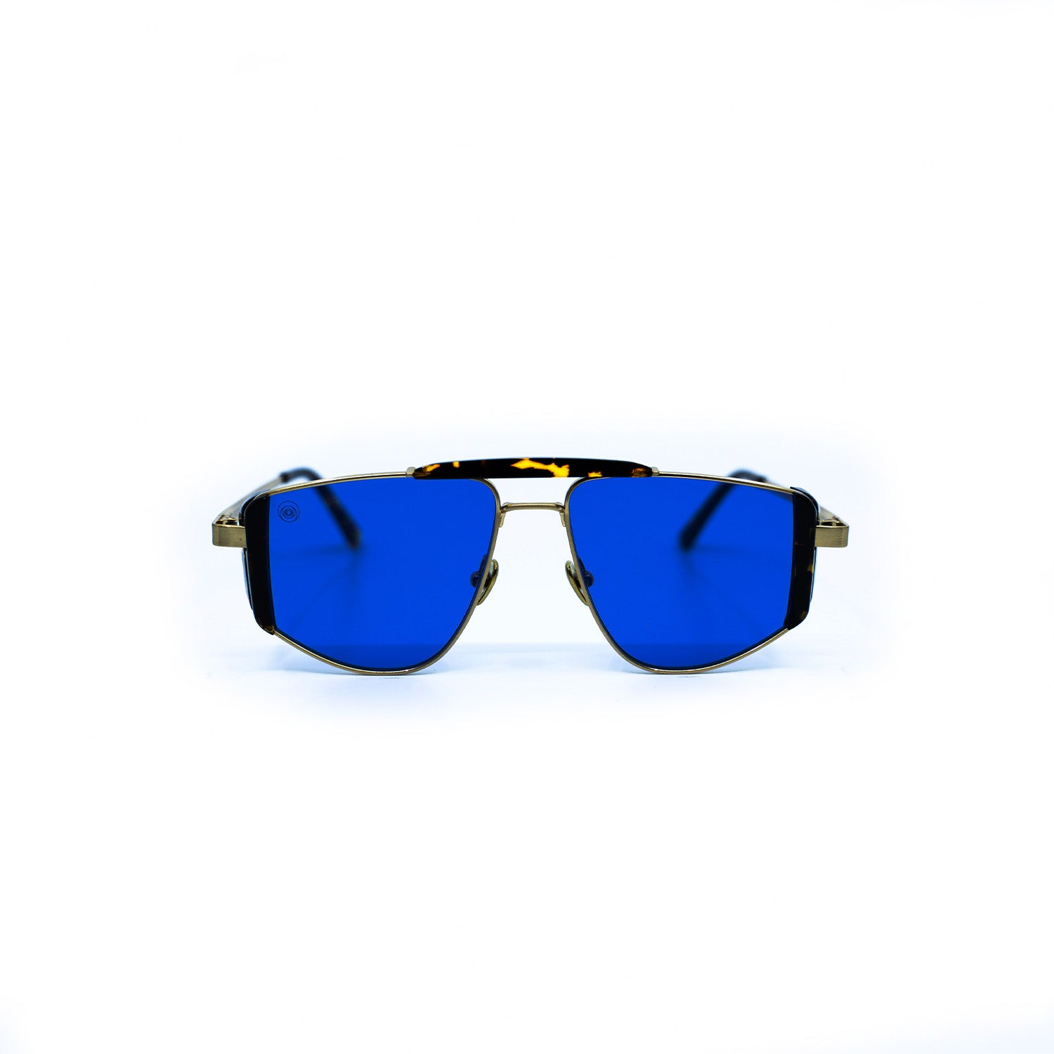 Five-O Sunglasses with Havana Frame & Blue Lens