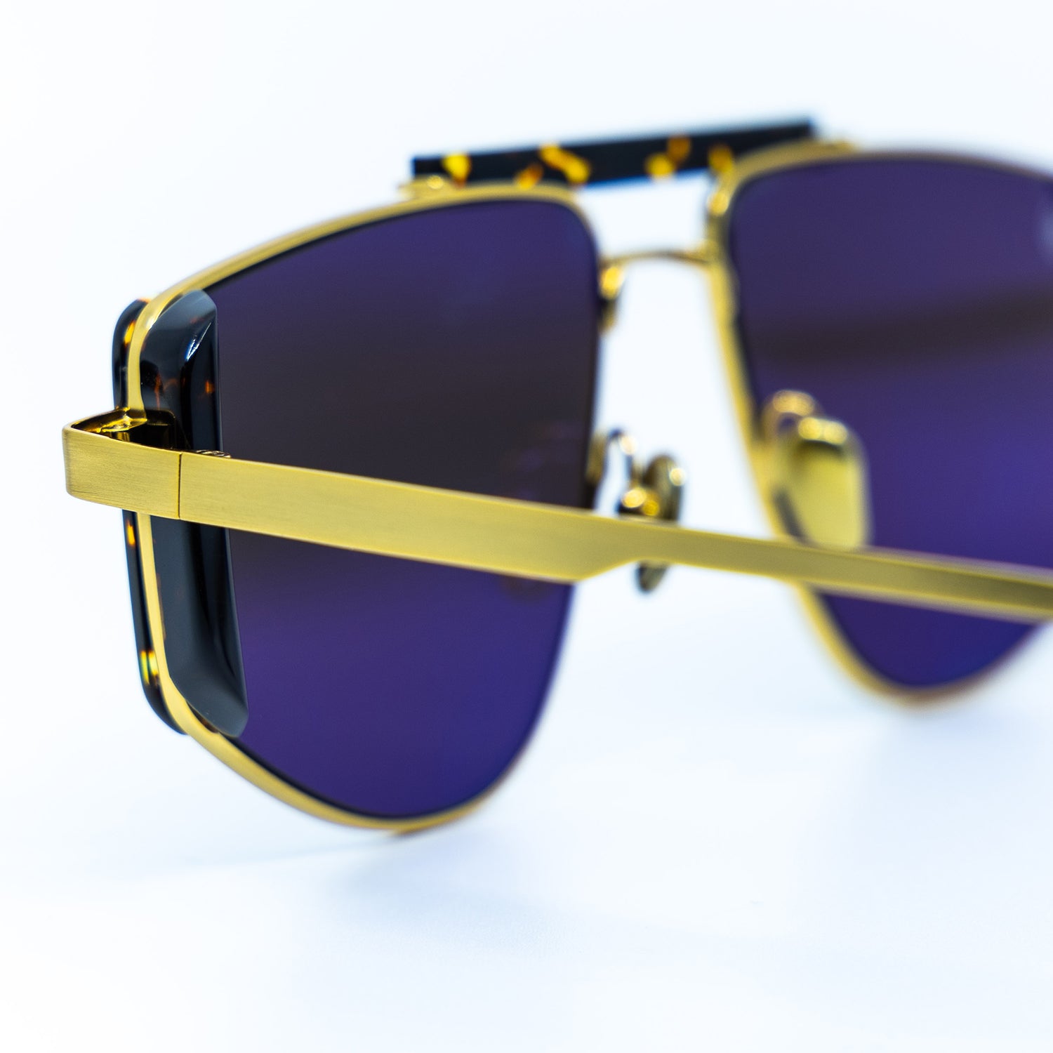 Five-O Sunglasses with Havana Frame & Blue Lens