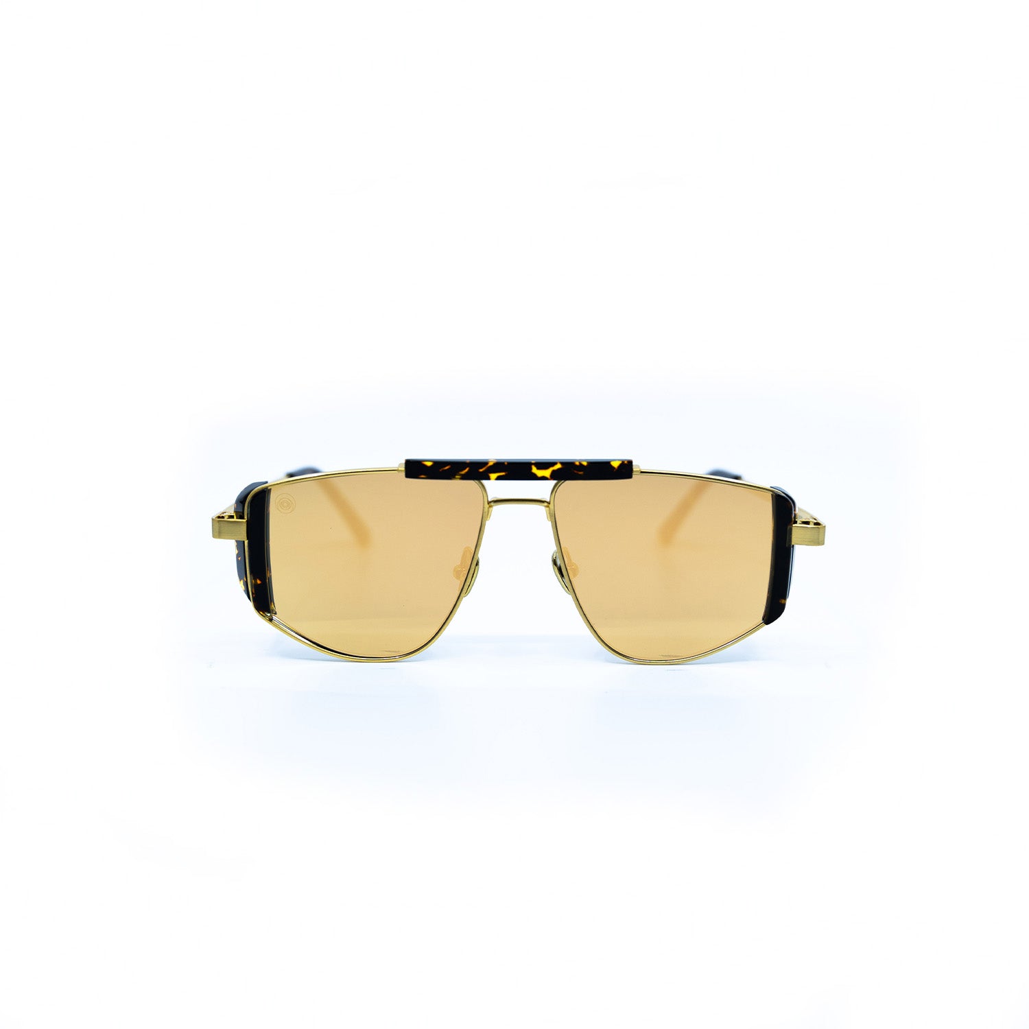 Five-O Sunglasses with Havana Frame & Gold Lens