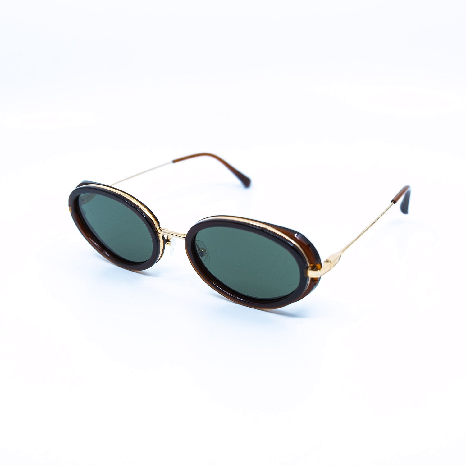 Gala Sunglasses with Brown Frame & Green Lens