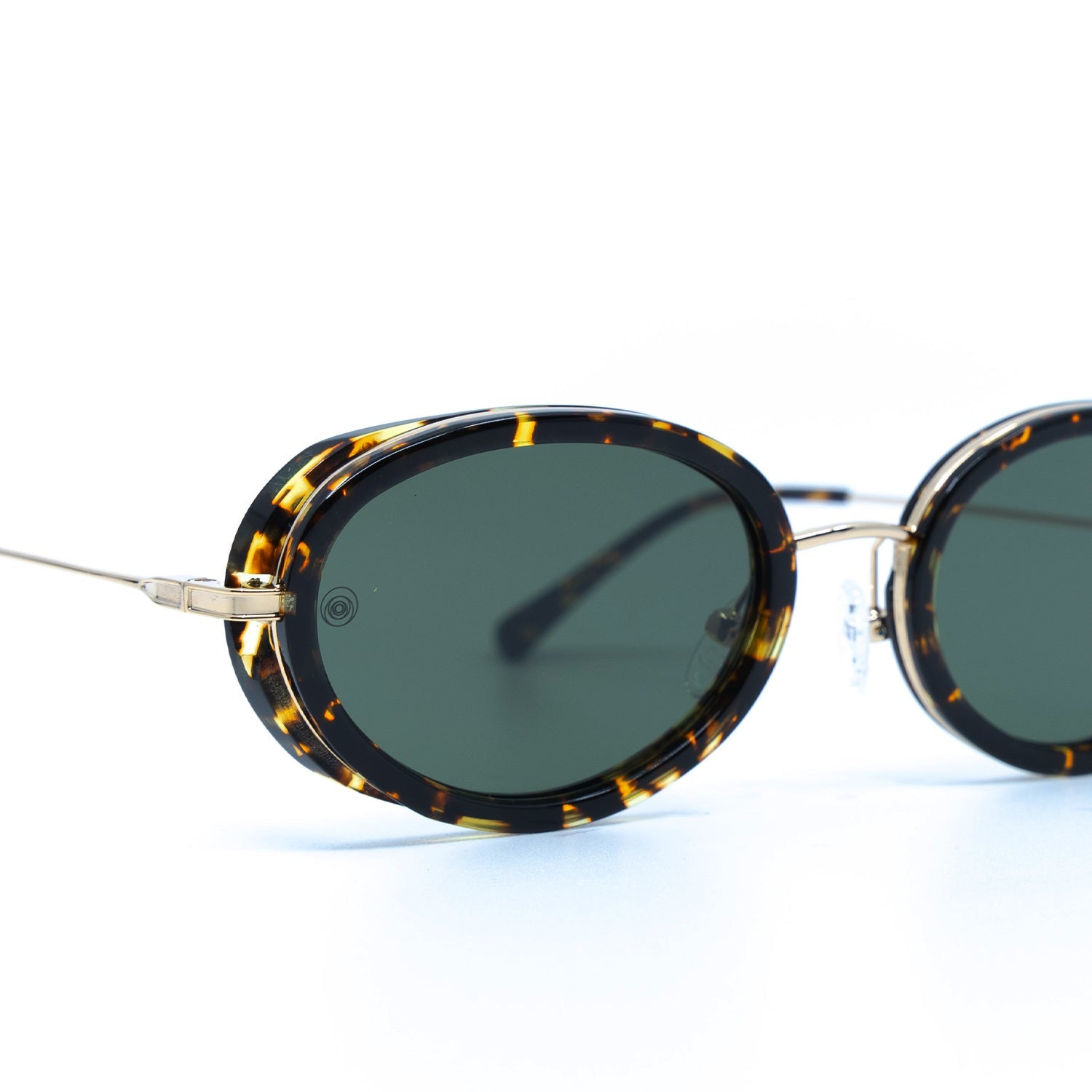 Gala Sunglasses with Havana Frame & Green Lens