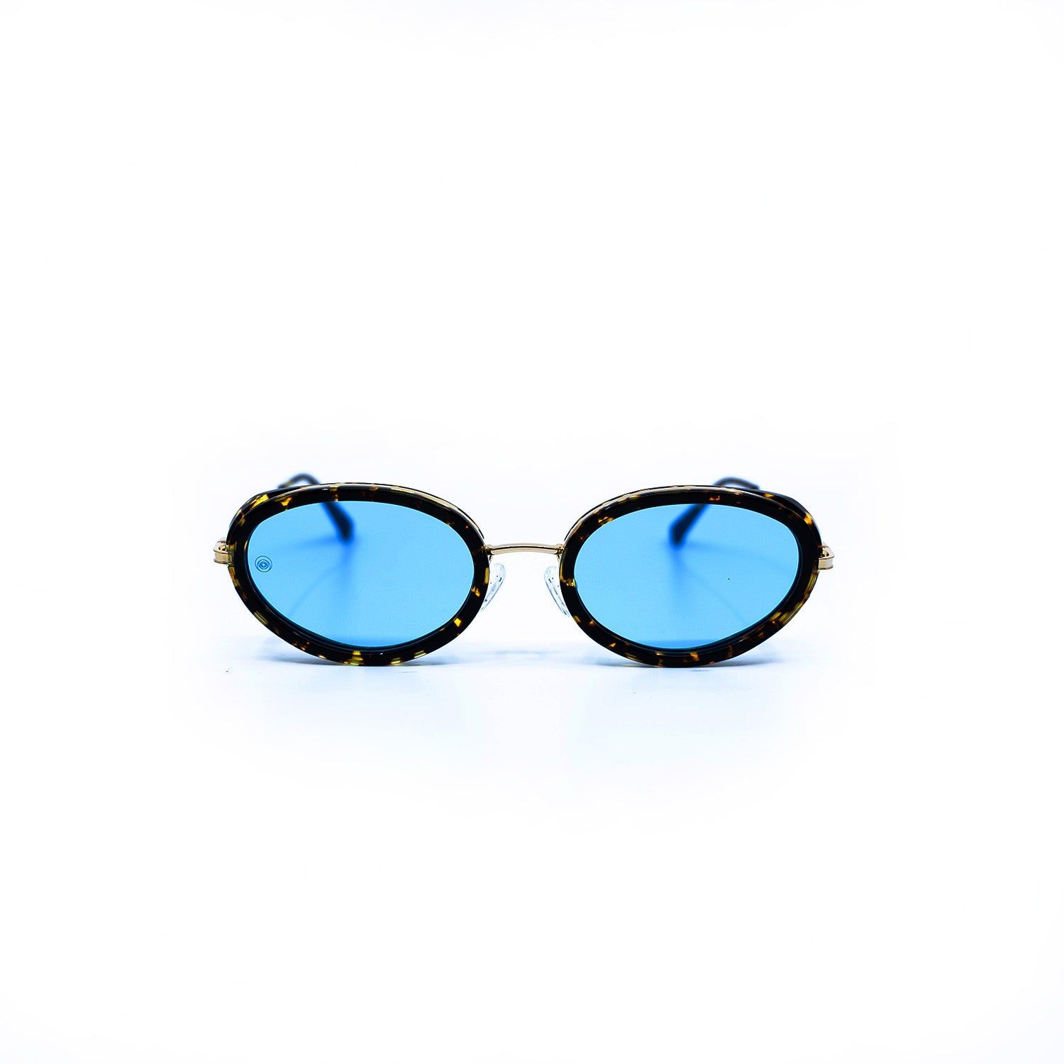 Gala Sunglasses with Havana Frame & Light Blue Lens