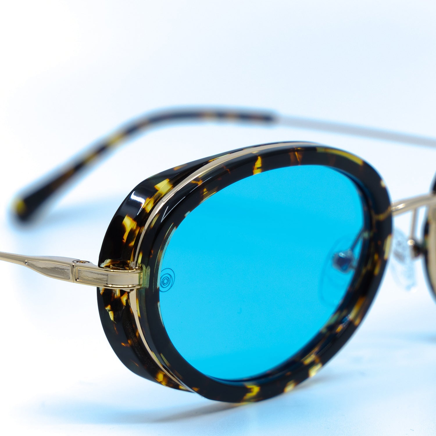 Gala Sunglasses with Havana Frame & Light Blue Lens