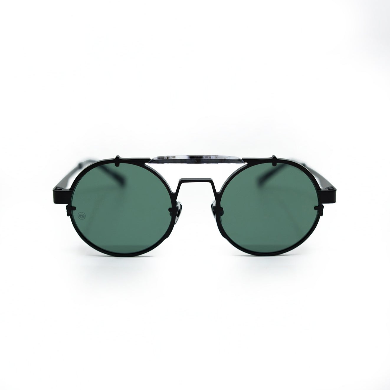 Lennon Sunglasses with Black Frame & Green Lens