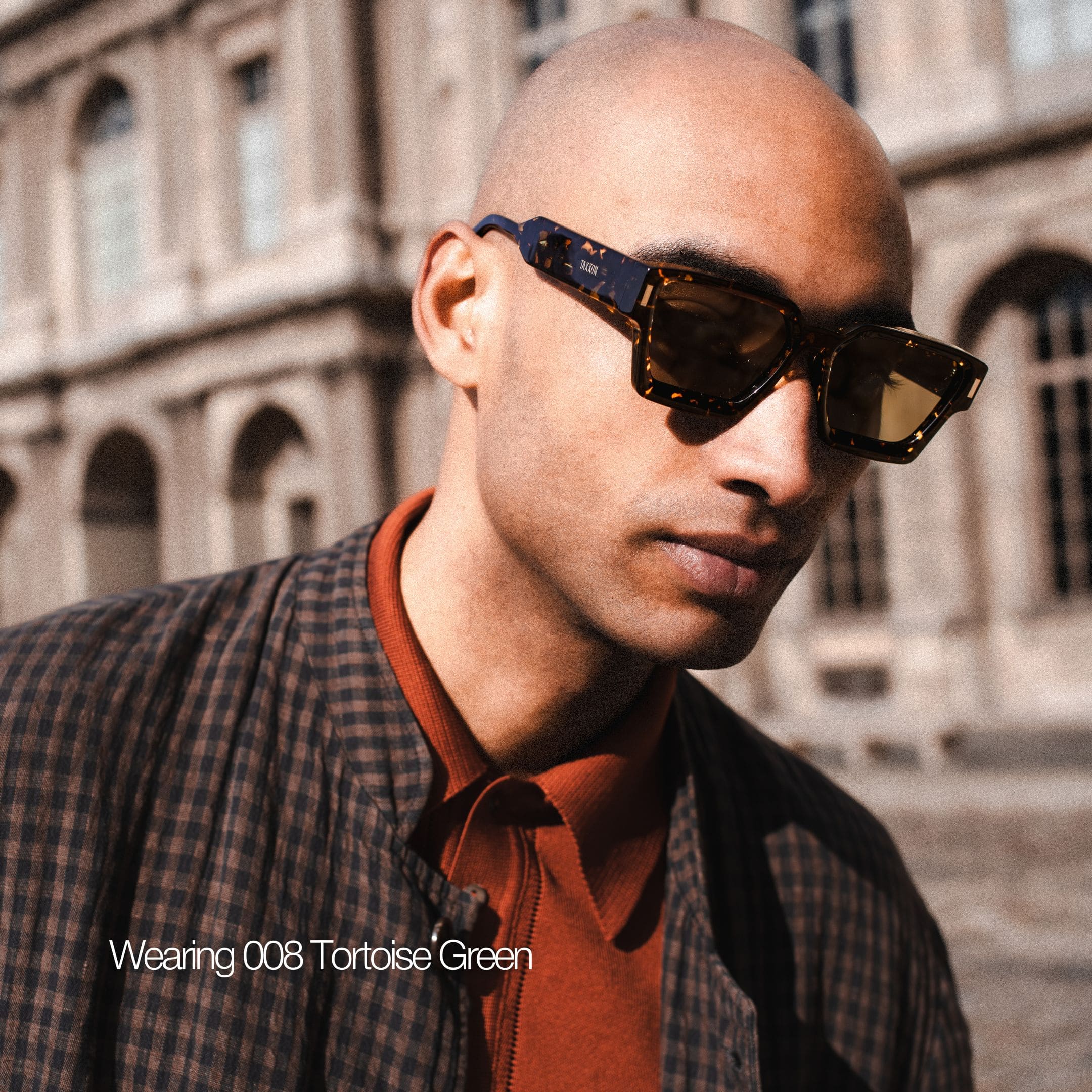 008 Sunglasses with Black Frame & Orange Lens