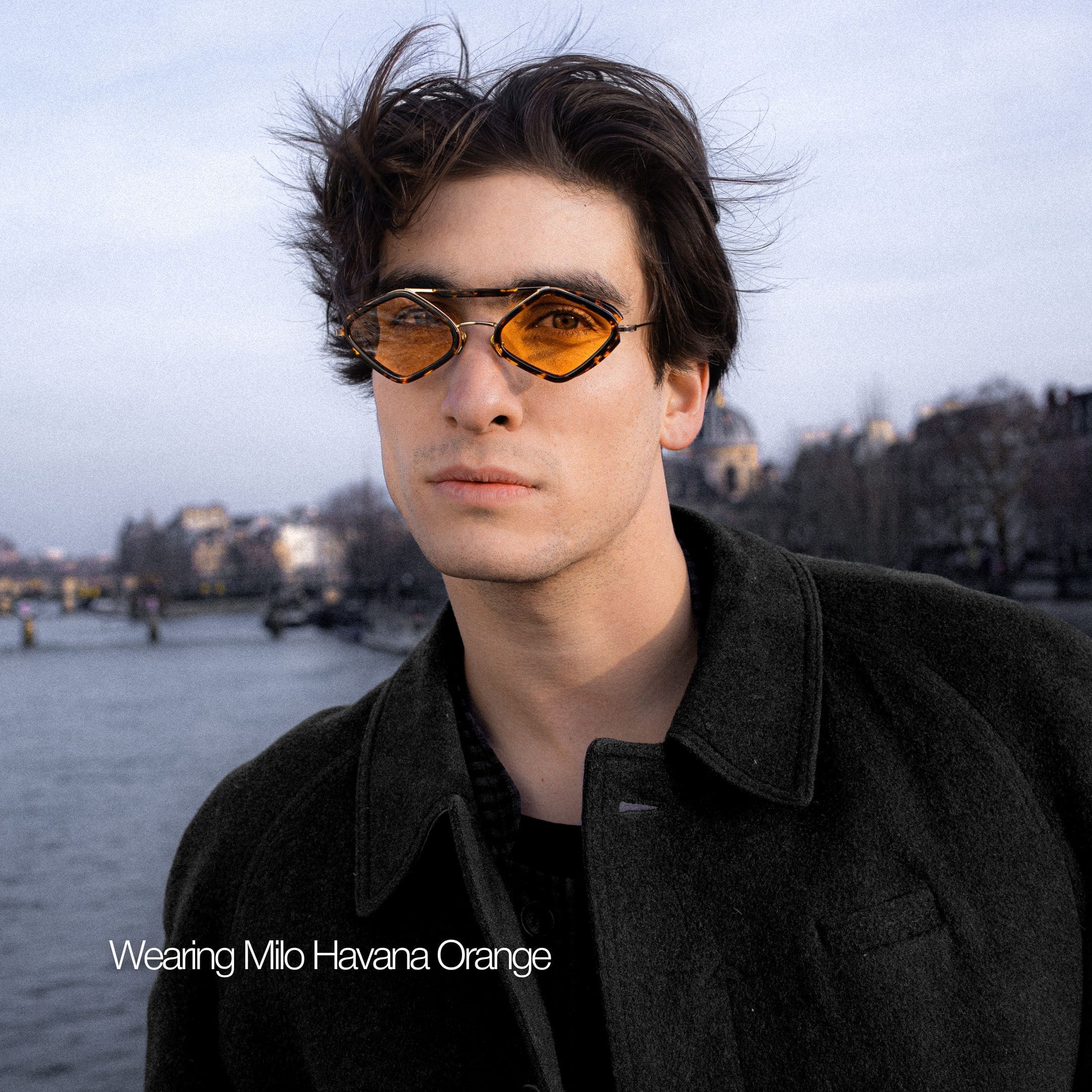 Milo Sunglasses with Havana Frame & Light Blue Lens