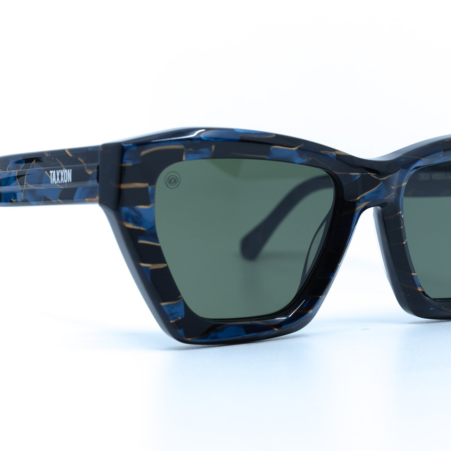 Osca Sunglasses with Azurite Frame & Green Lens