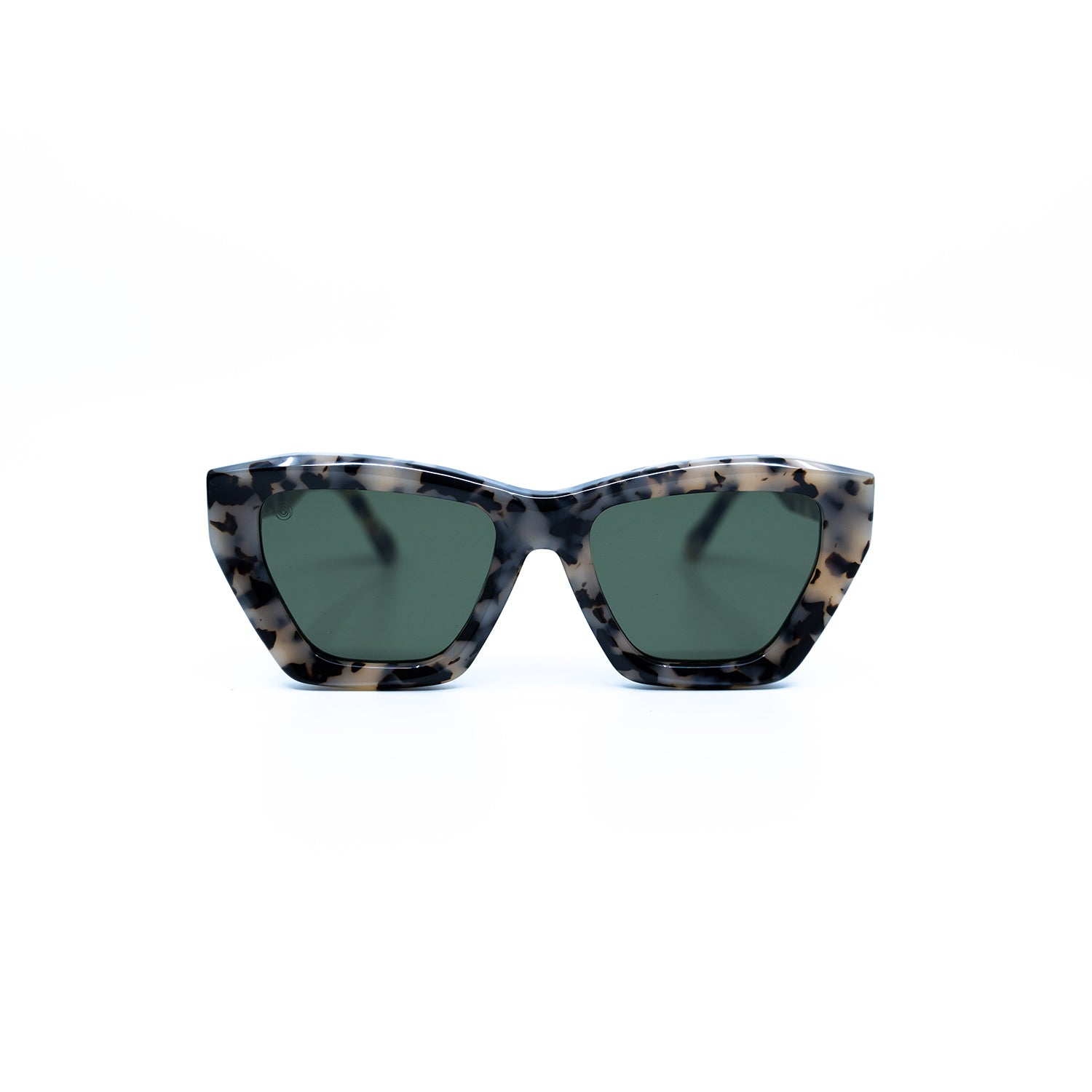Osca Sunglasses with Cream Frame & Green Lens