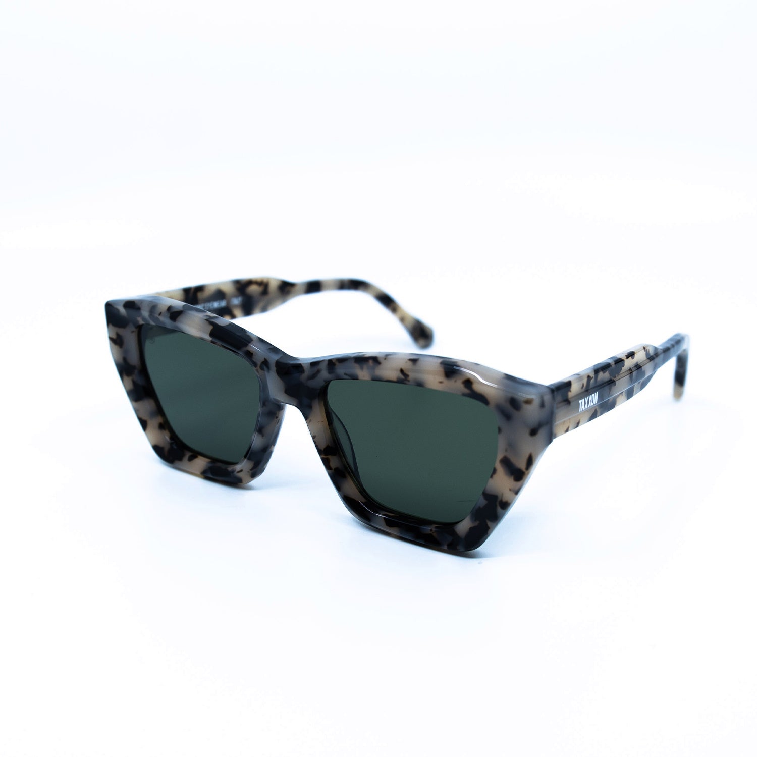 Osca Sunglasses with Cream Frame & Green Lens
