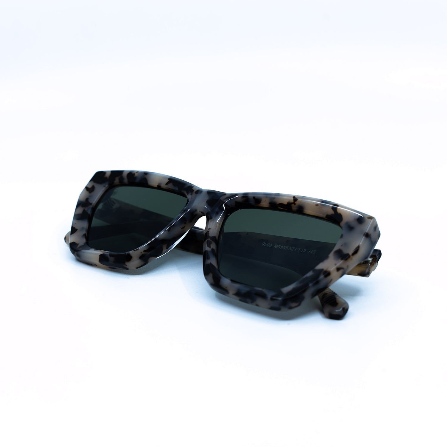 Osca Sunglasses with Cream Frame & Green Lens
