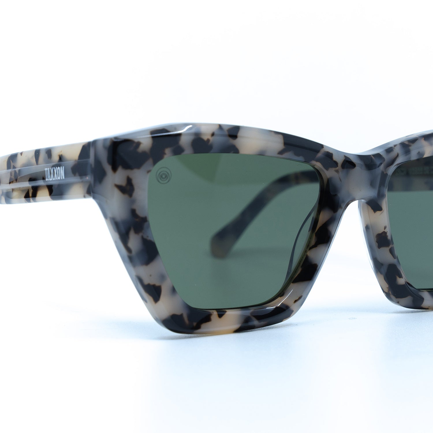 Osca Sunglasses with Cream Frame & Green Lens