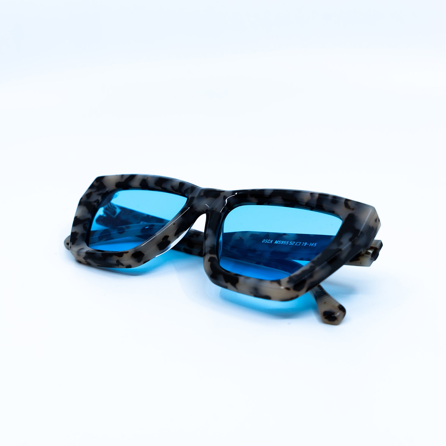 Osca Sunglasses with Cream Frame & Light Blue Lens