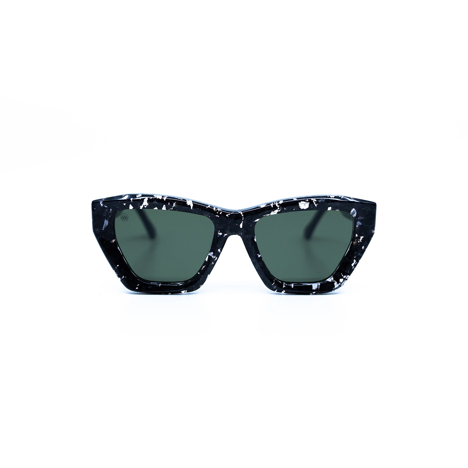 Osca Sunglasses with Demi Frame & Green Lens