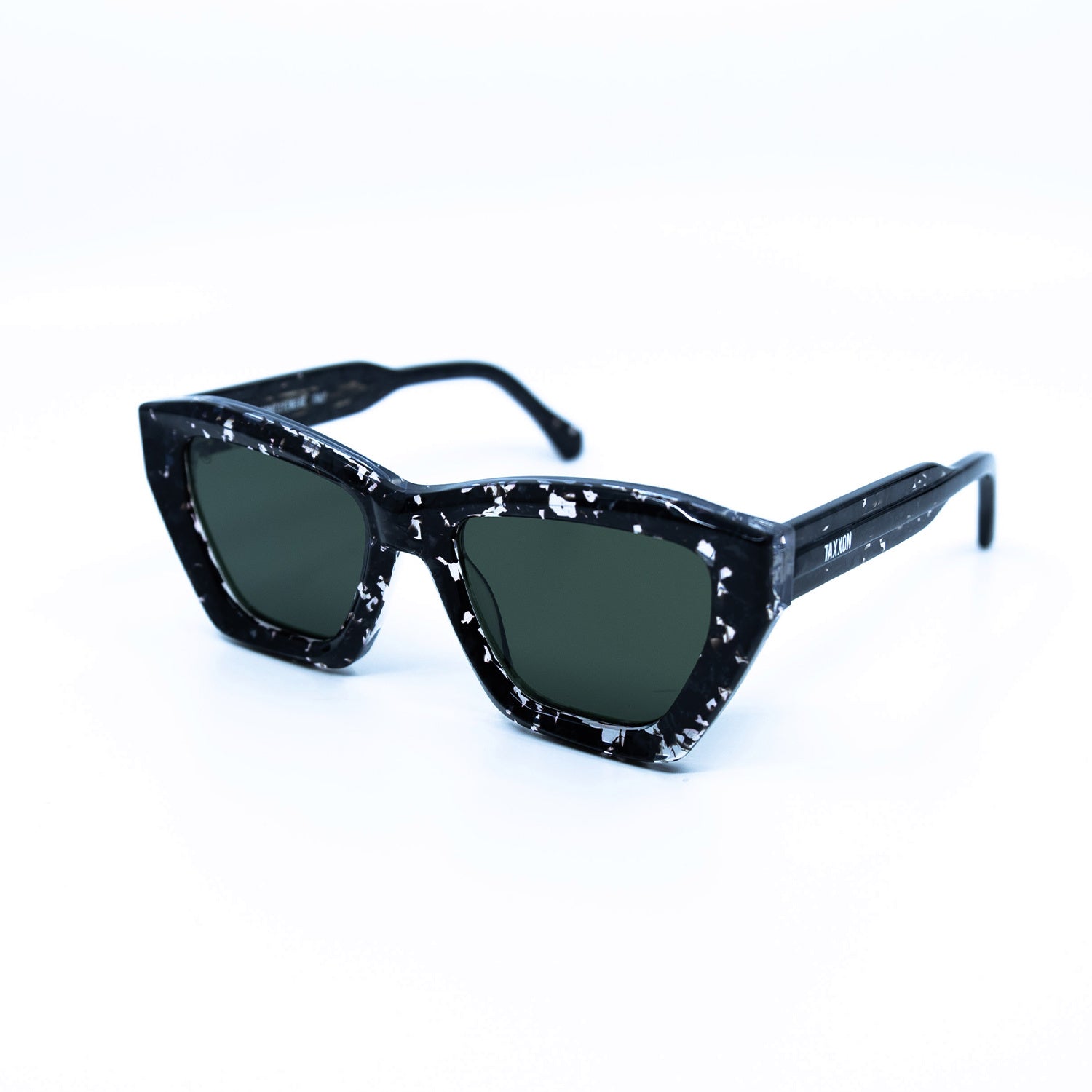 Osca Sunglasses with Demi Frame & Green Lens
