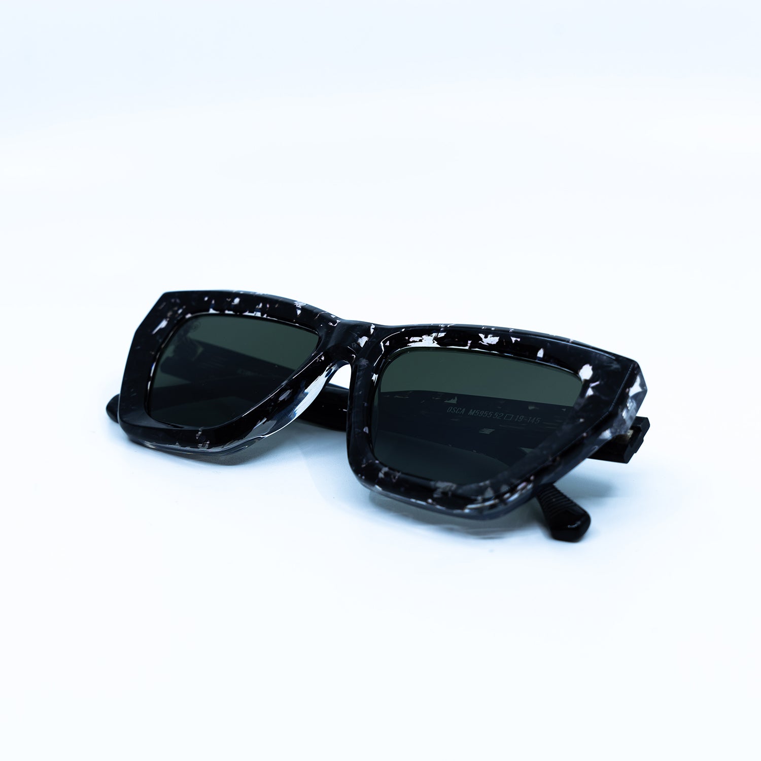 Osca Sunglasses with Demi Frame & Green Lens