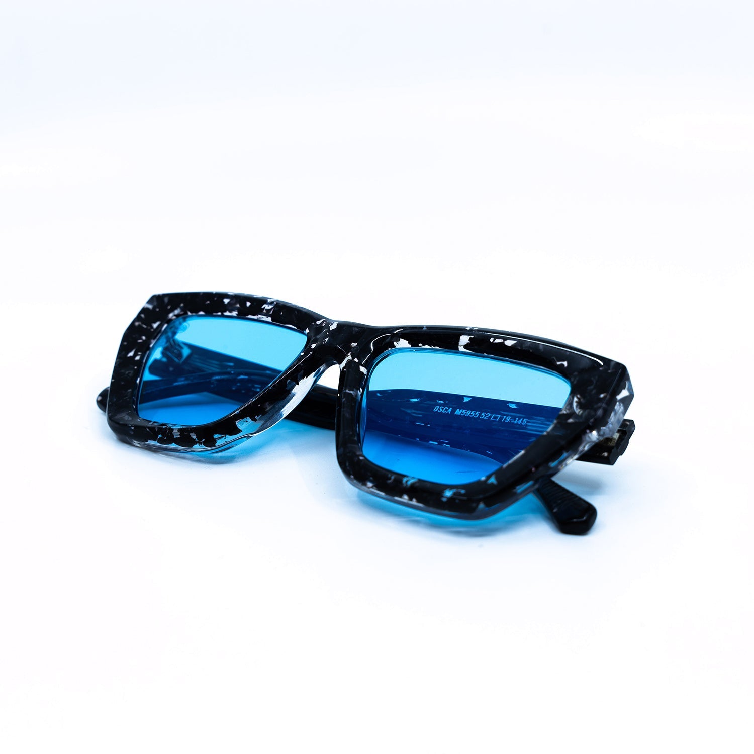 Osca Sunglasses with Demi Frame & Light Blue Lens