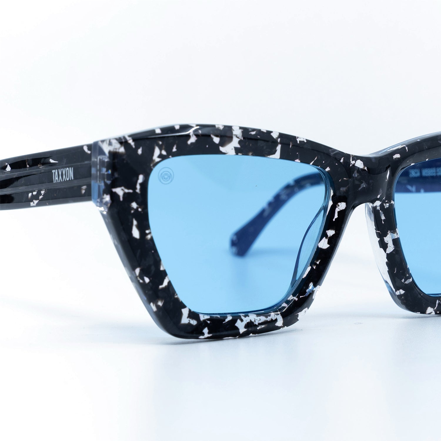 Osca Sunglasses with Demi Frame & Light Blue Lens