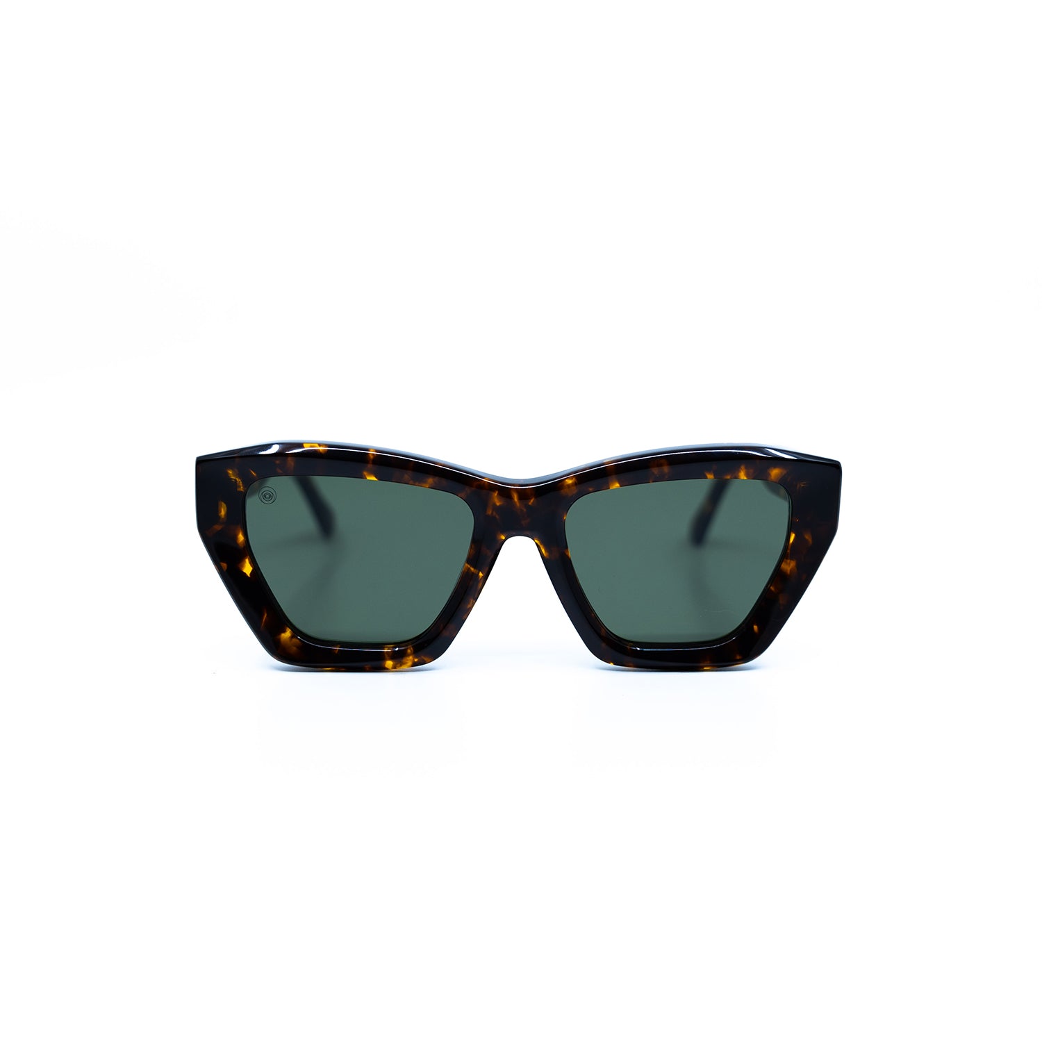 Osca Sunglasses with Tortoise Frame & Green Lens