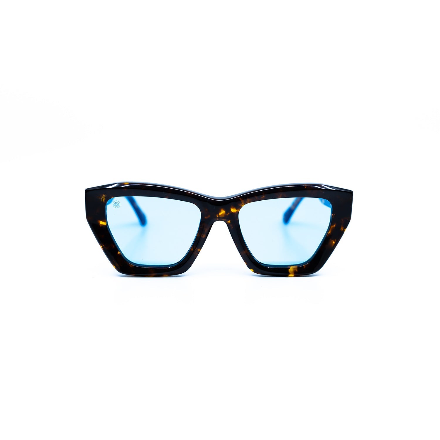Osca Sunglasses with Havana Frame & Light Blue Lens